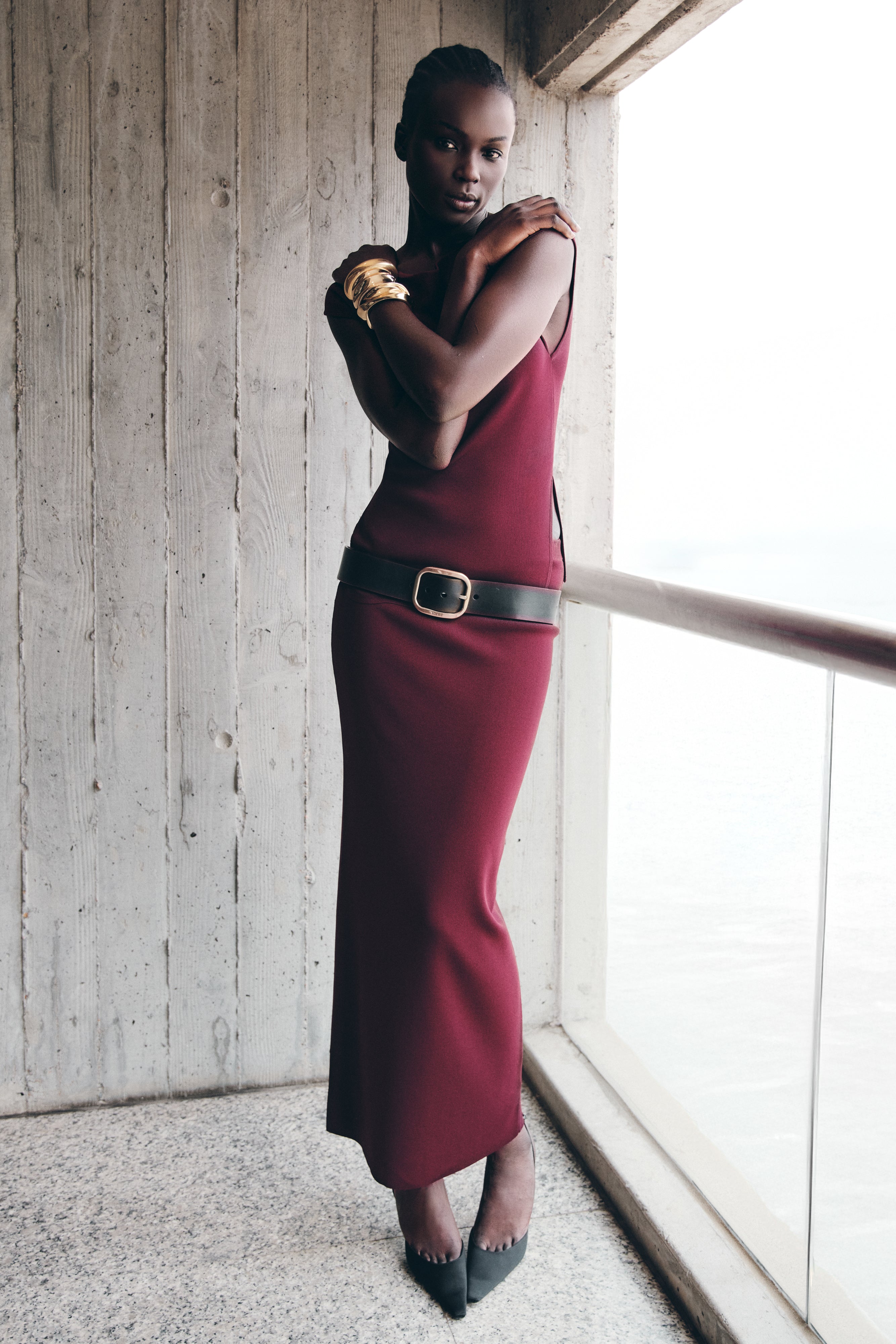 Francisca Mid Rise Knit Maxi Skirt - Merlot、mySite、solidvoid