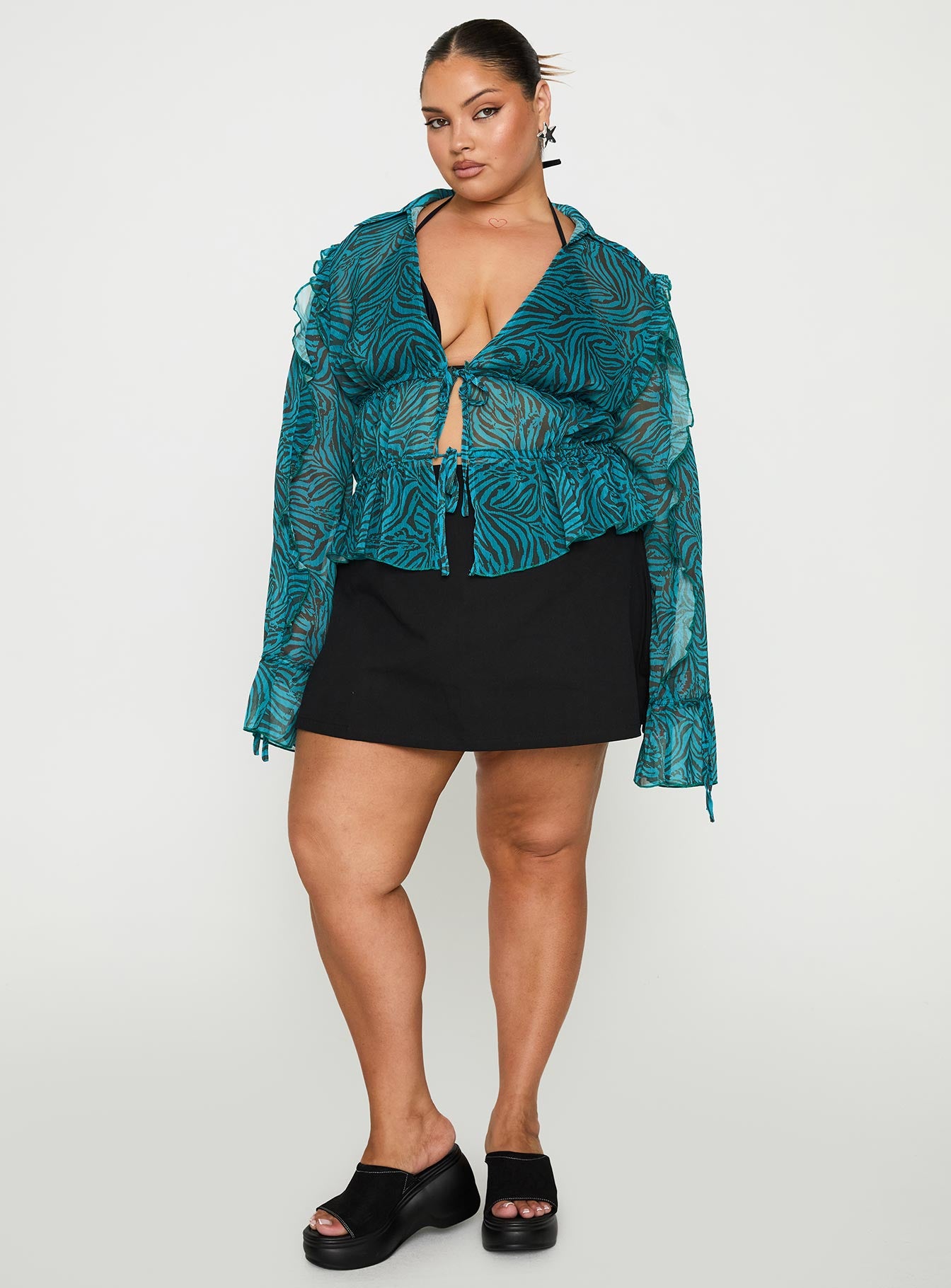 Holidaze Long Sleeve Top Zebra Curve、mySite、solidvoid