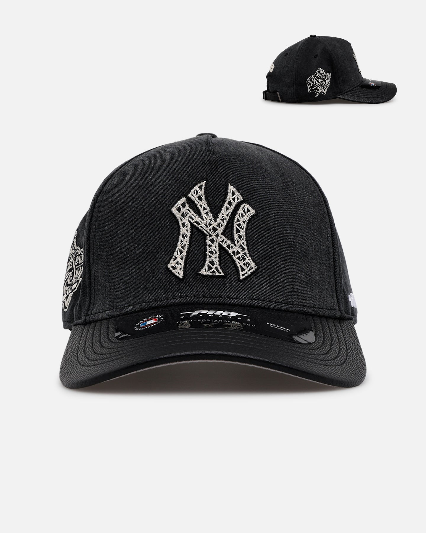 Pro Standard New York Yankees 'Yankees Raffia Applique' Strapback Black Acidwash、mySite、zt4zffjzw