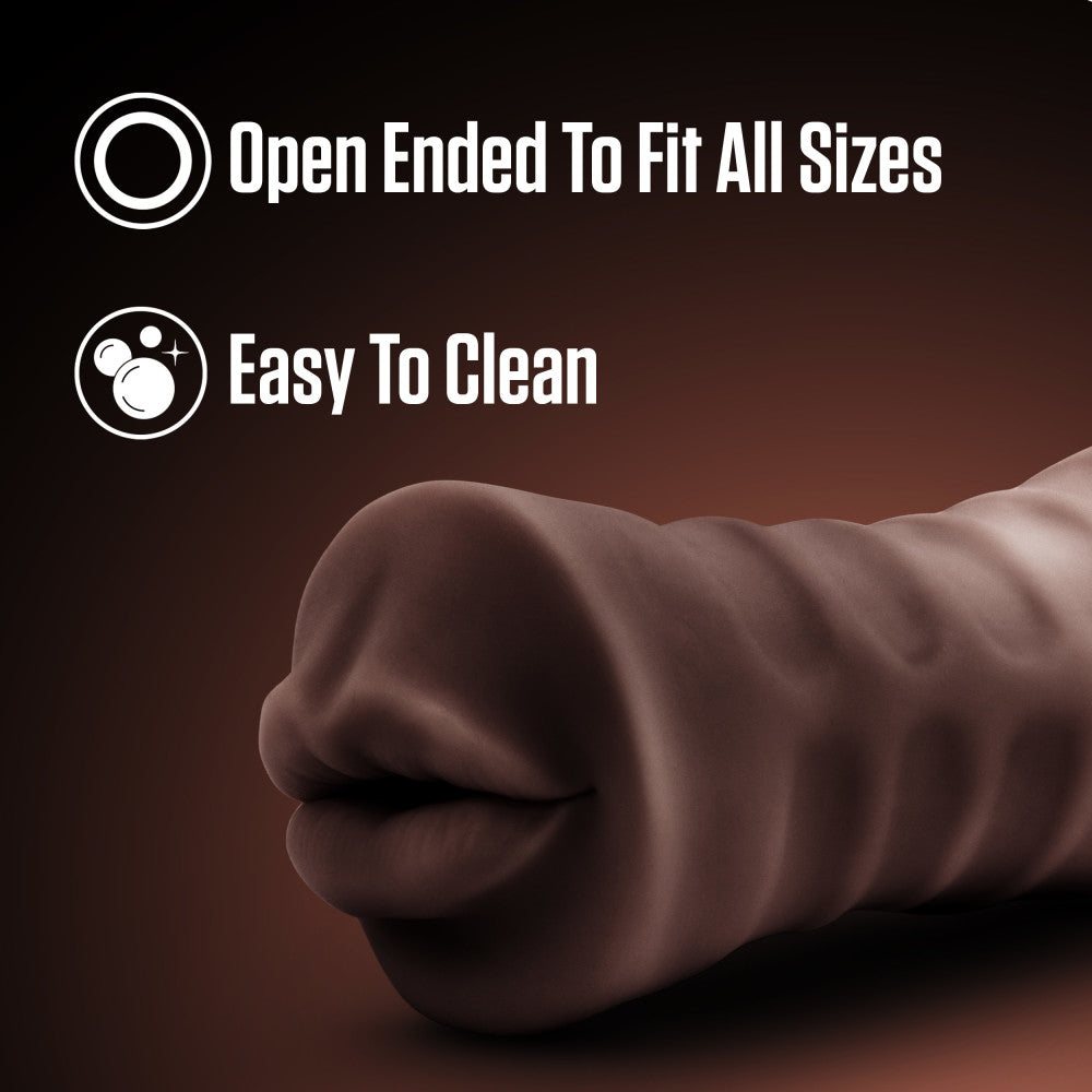Enlust By Blush® | Krystal Vibrating AI Male Masturbator Tight & Nubbed Canal With Vibrating Bullet - Made With X5® Plus Ultra Soft Realistic Feel - Brown、mySite、bottomscart