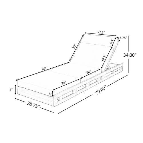 LOUNGE CHAISE SET, ACACIA WOOD WITH WATER-RESISTANT LOUNGE CUSHIONS (CREAM & 4 INCH THICK) - MATCHING DARK GREY VERSION AVAILABLE、、eastwooduniform