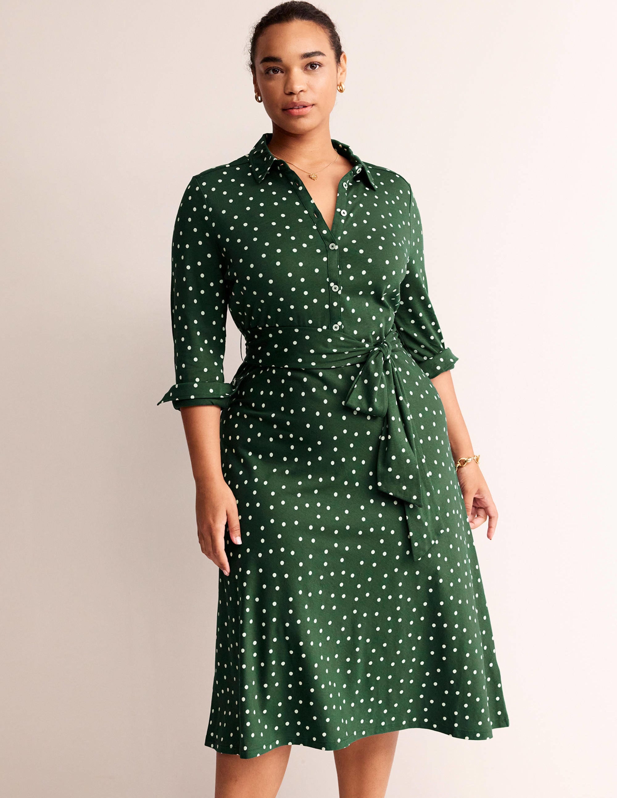  Laura Jersey Midi Shress-Emerald Night, Spaced Dot、mySite、ashleygrahame