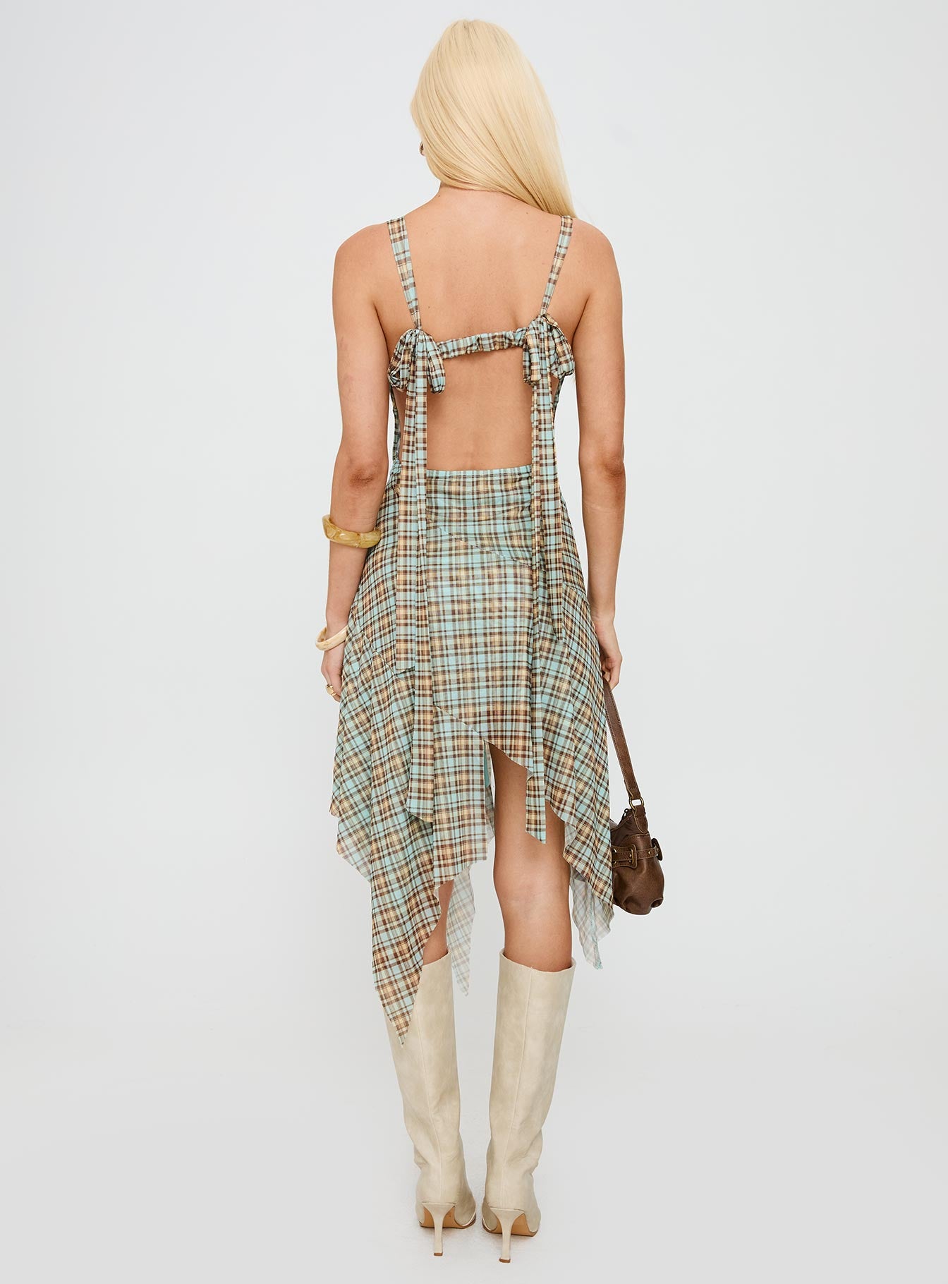 Blaize Asymmetrical Midi Dress Multi Check、mySite、solidvoid