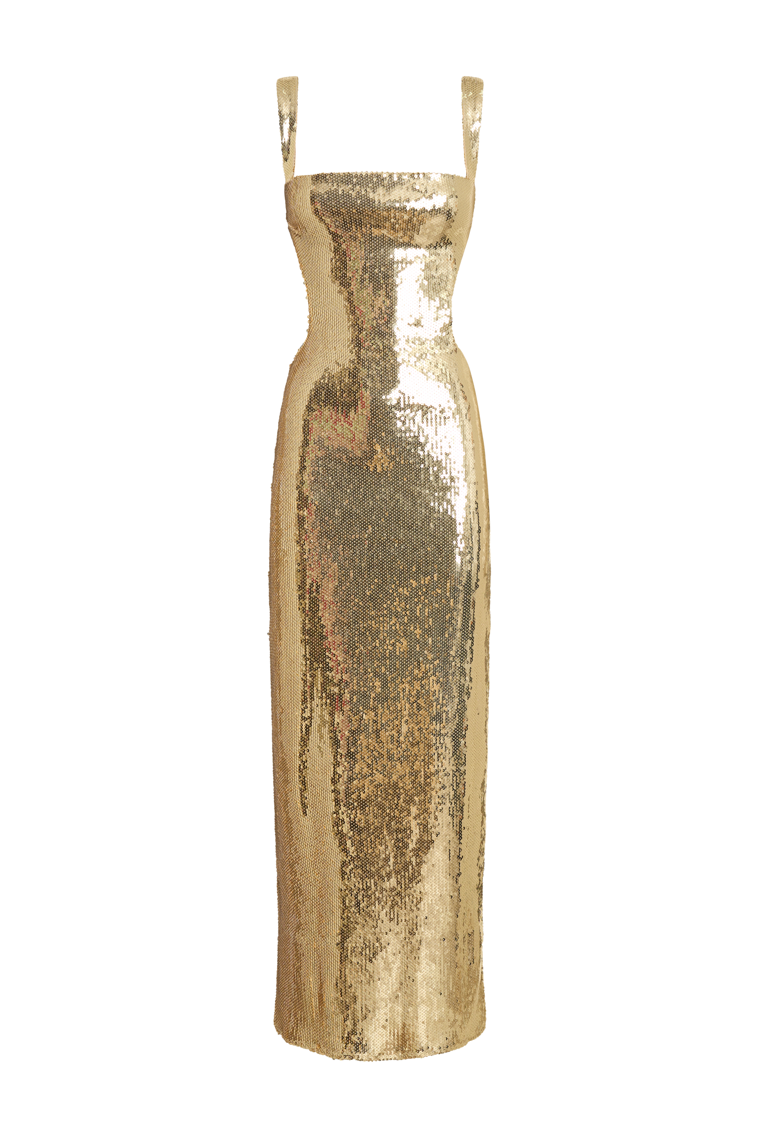 Adoria Sequin Cut Out Maxi Dress - Gold、mySite、solidvoid