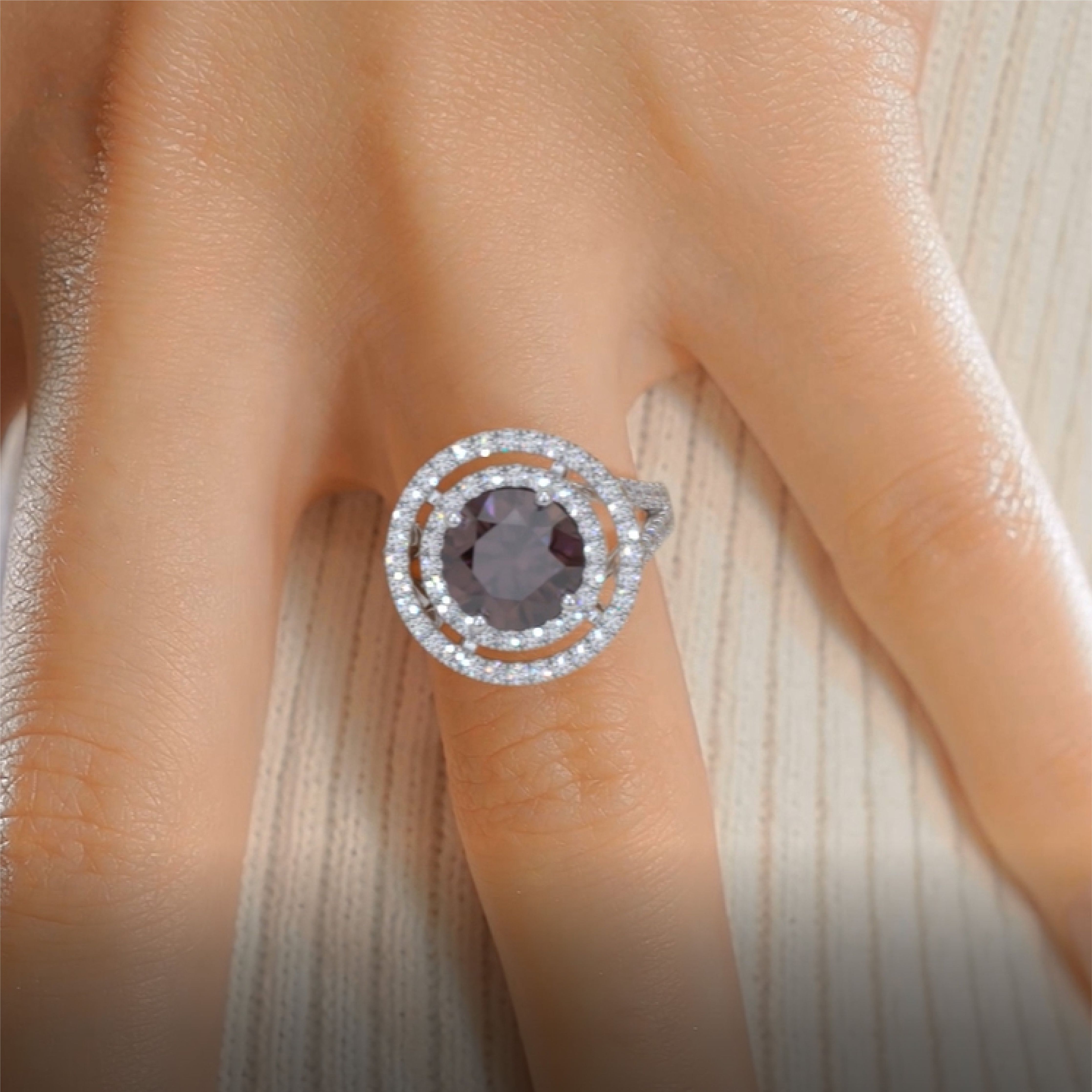 Naomi Gemstone & Diamonds Ring (5 Carat) -Platinum、mySite、hinf8tx79