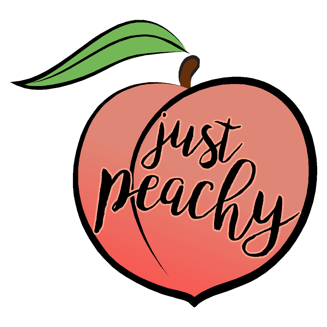  Just Peachy Vinyl Sticker Decal、mySite、ghnorth