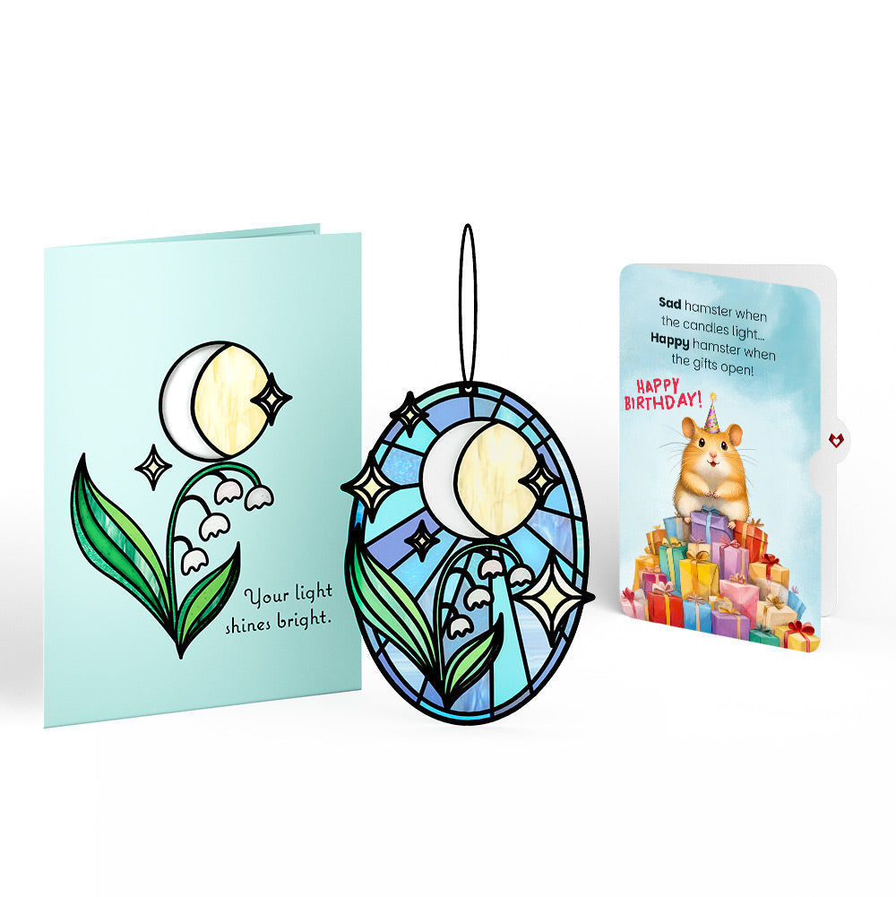 Shine Bright Twilight Bloom Birthday Suncatcher Card and Happy Hamster Sentiment Set、mySite、solidvoid