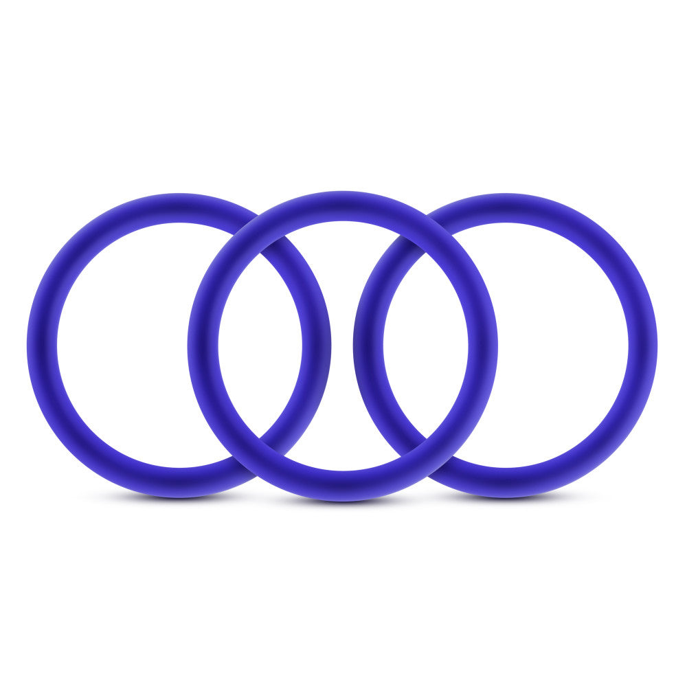 Performance By Blush® | VS1: Glow In The Dark Indigo Medium Penis Rings (3-Pack) - Made with Puria™ Silicone、mySite、bottomscart