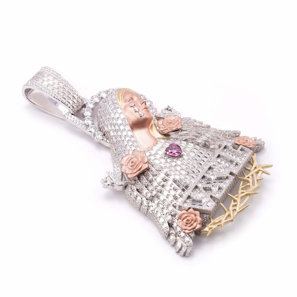 Two Tone Virgin Mary Custom Pendant 14K Gold、mySite、hinf8tx79