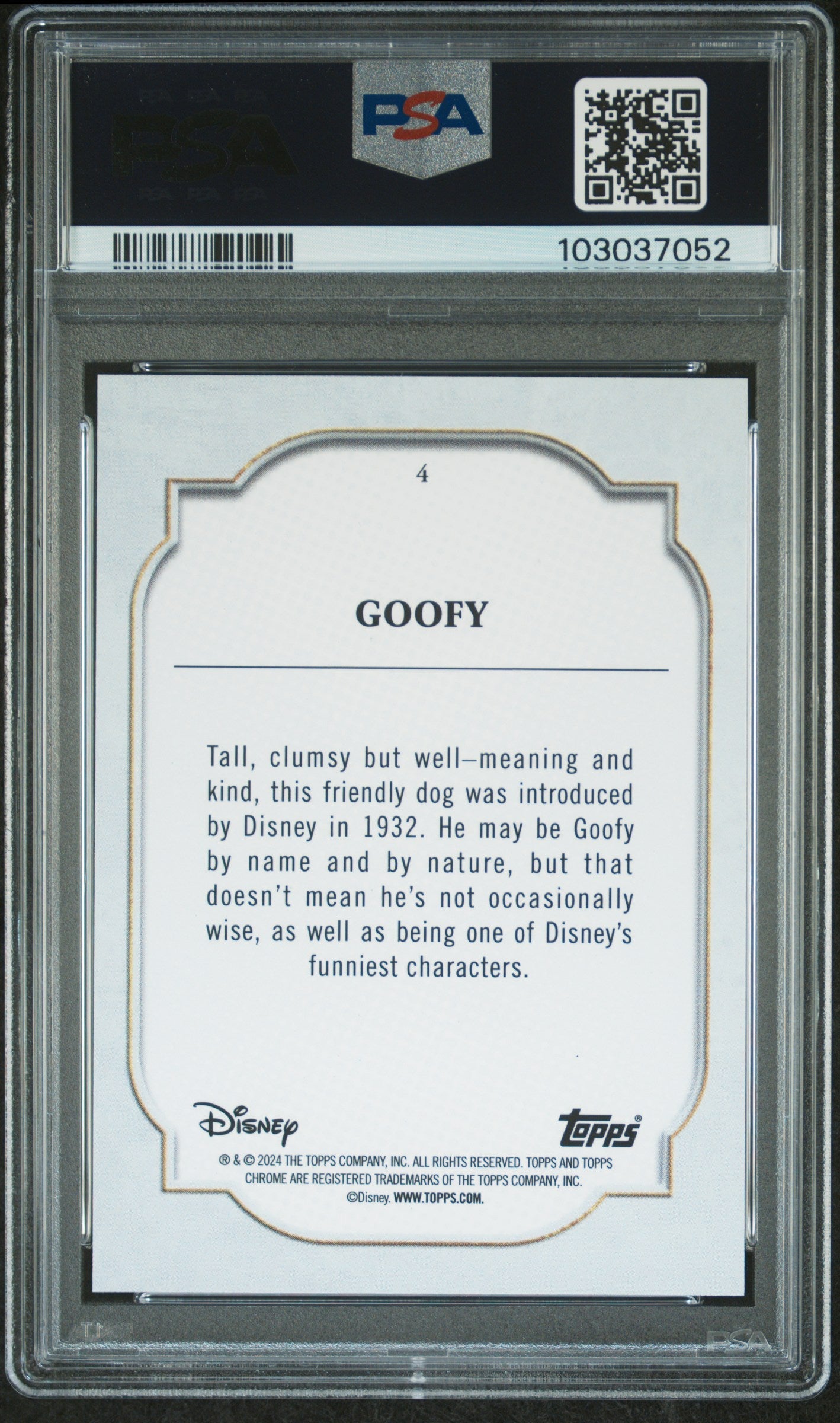 Goofy #4 PSA 10 Topps Chrome Disney 2024、mySite、waistdrama