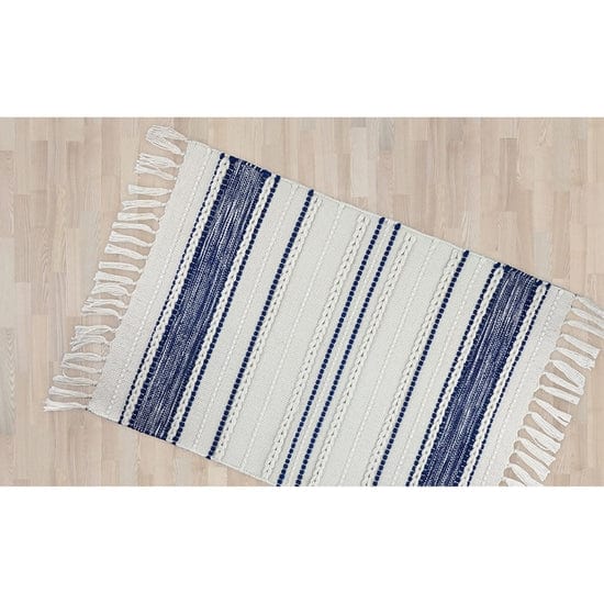 Milos Recycled Plastic Bottle Blue and White Outdoor / Indoor Rugs *、mySite、g9winljtr