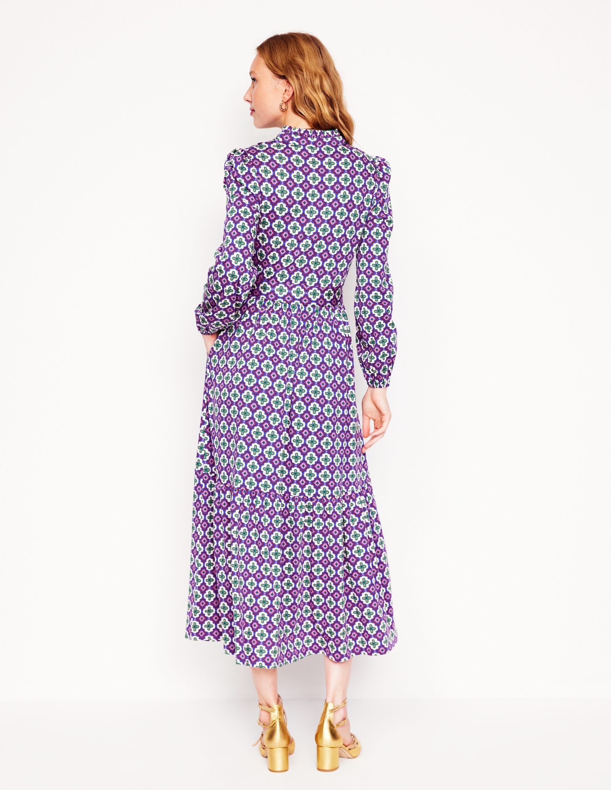  Willow Tiered Jersey Dress-Multi, Moroccan Diamond、mySite、ashleygrahame