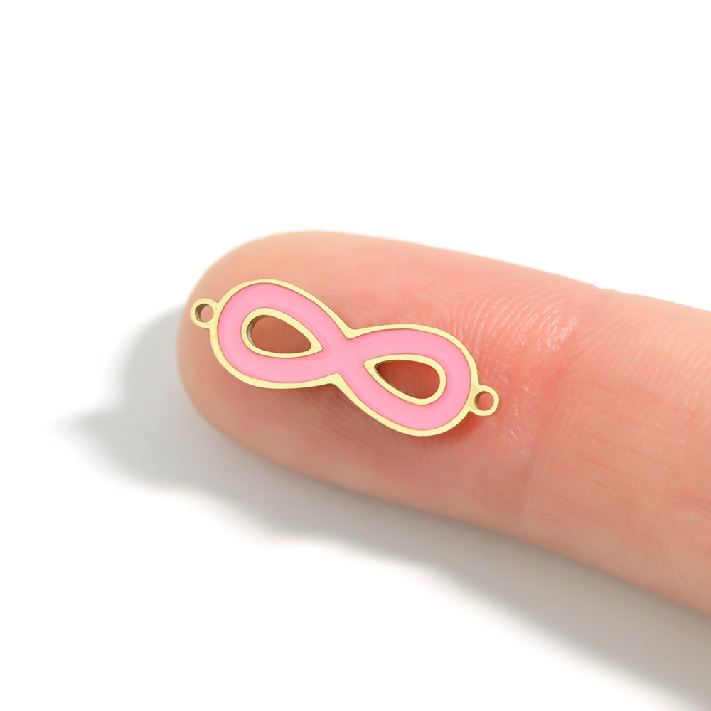 18K Gold PVD Stainless Steel Epoxy Pink Infinity Charm / PDL0050、mySite、dreamappss