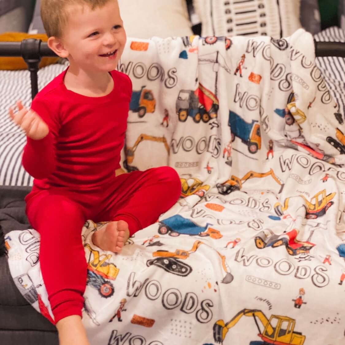 Construction Trucks Personalized Toddler Blanket、mySite、layawaytickets