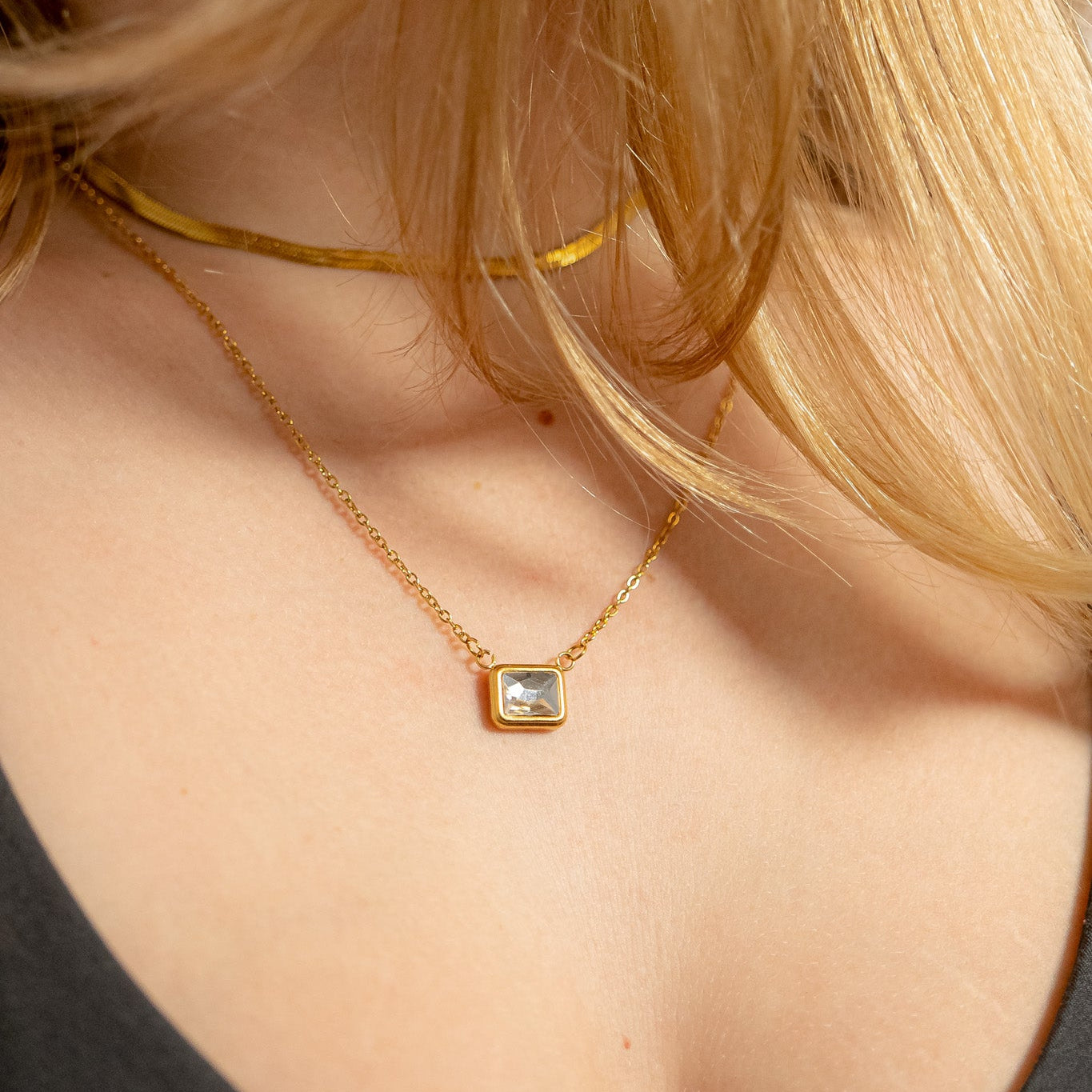 18K Gold PVD Emerald Birthstone Connector Charm 11mm / PDL0261、mySite、dreamappss