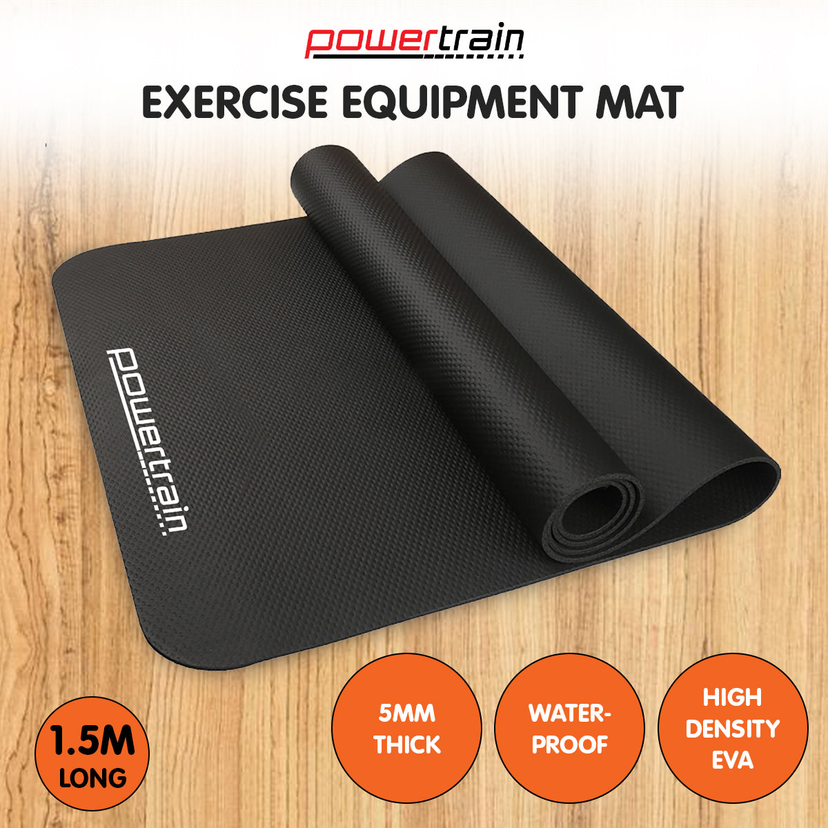 Powertrain 1.5m Exercise Equipment Mat、mySite、camillekostekn