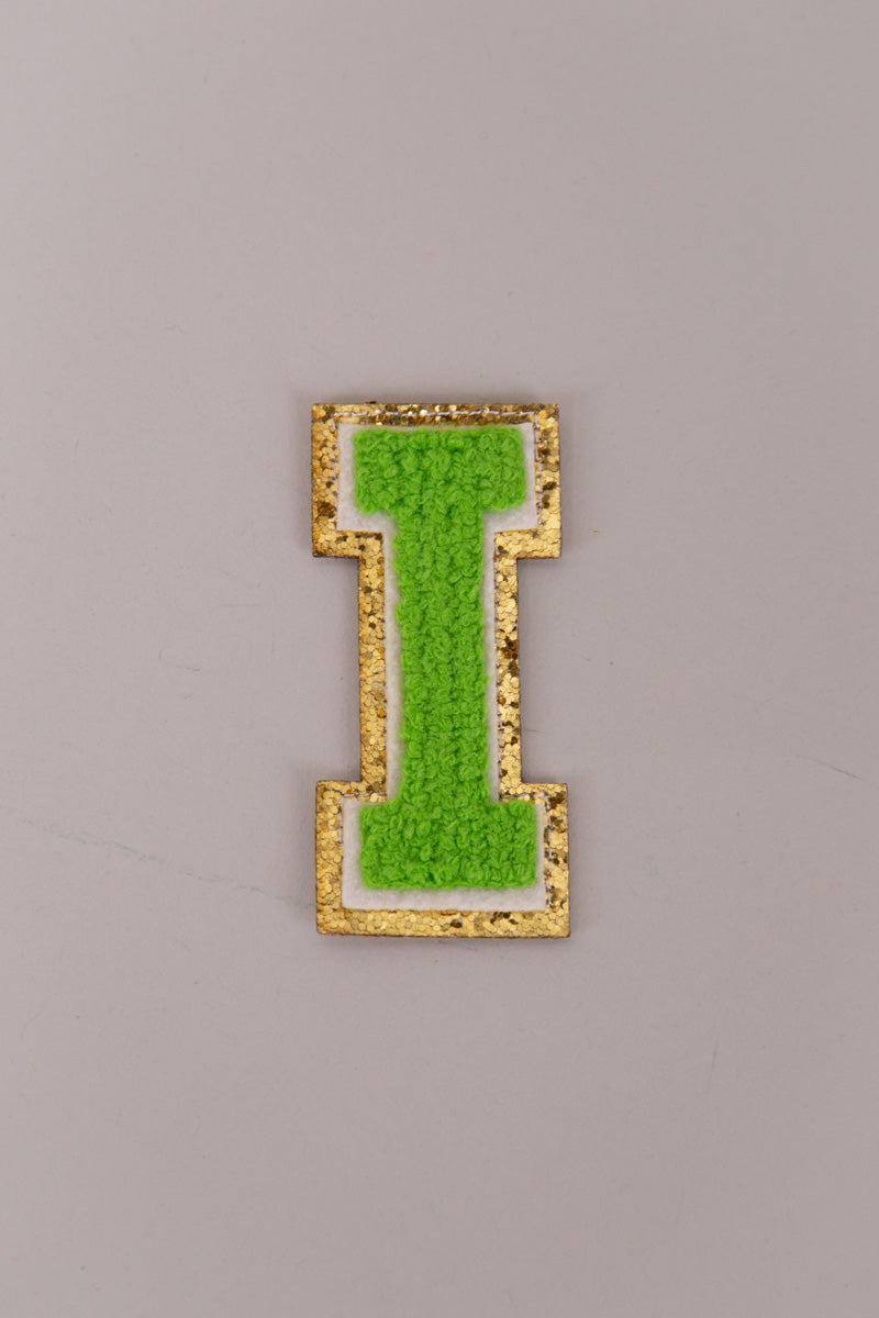 Chenille Adhesive Patch Letters - Green 5.5cm、mySite、hinf8tx79