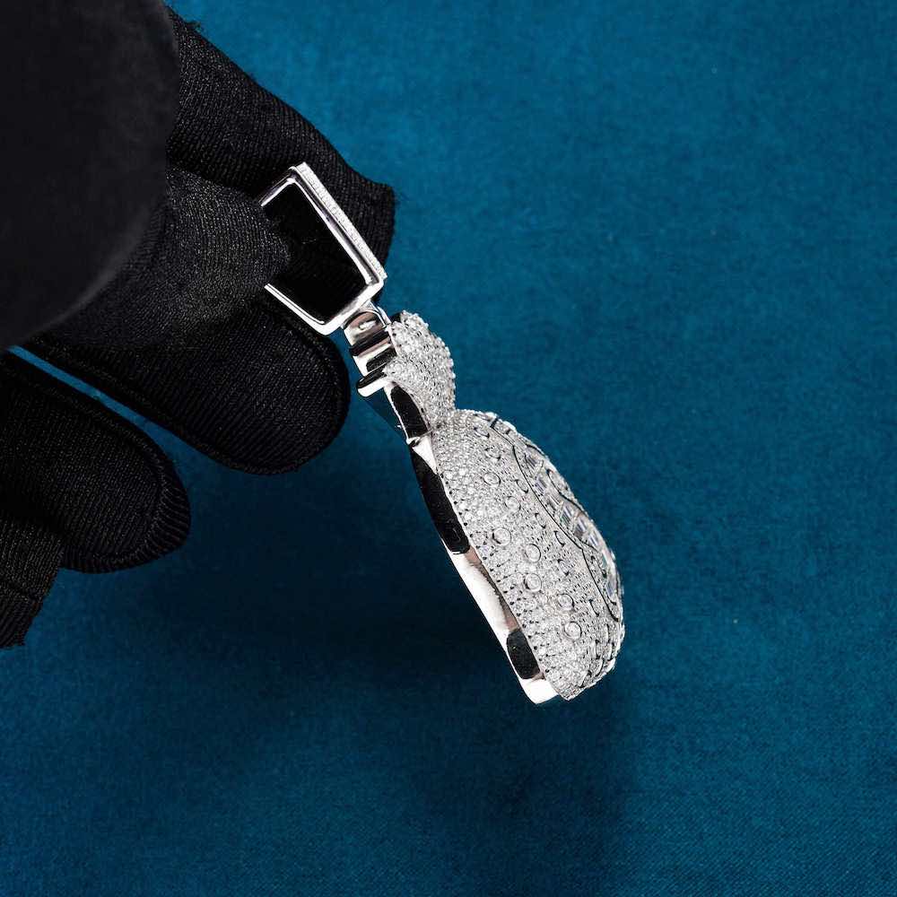 Moissanite Baguette Money Bag Pendant 14K Gold、mySite、hinf8tx79