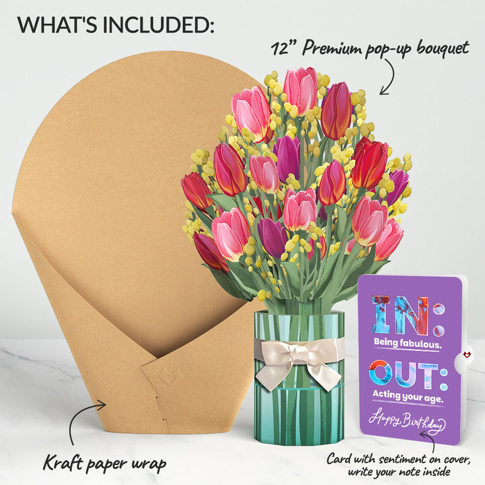 Cheerful Tulips Birthday Bouquet and IN & OUT Sentiment Set、mySite、solidvoid