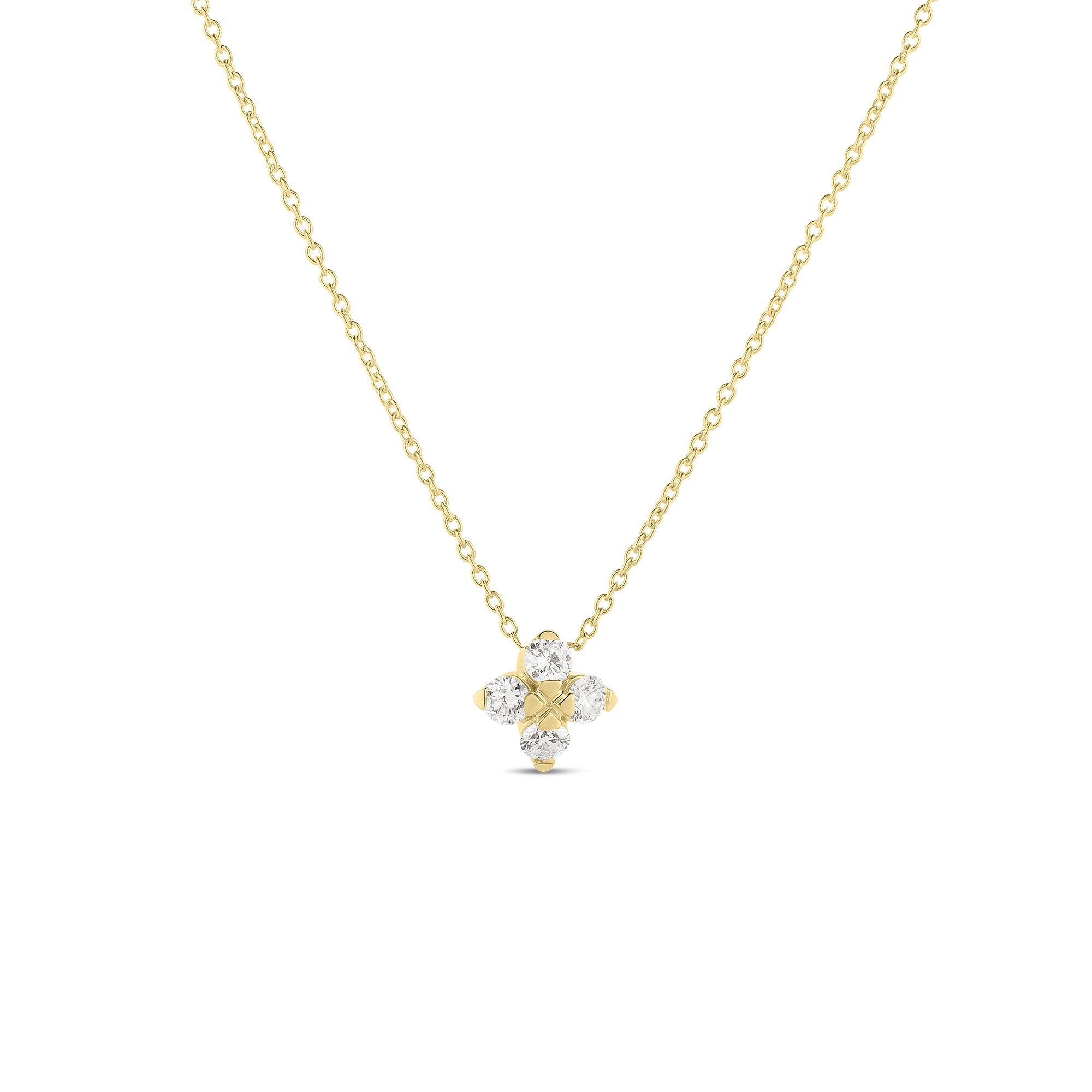 18K Yellow Gold Love In Verona Small Flower Diamond Necklace、mySite、hinf8tx79
