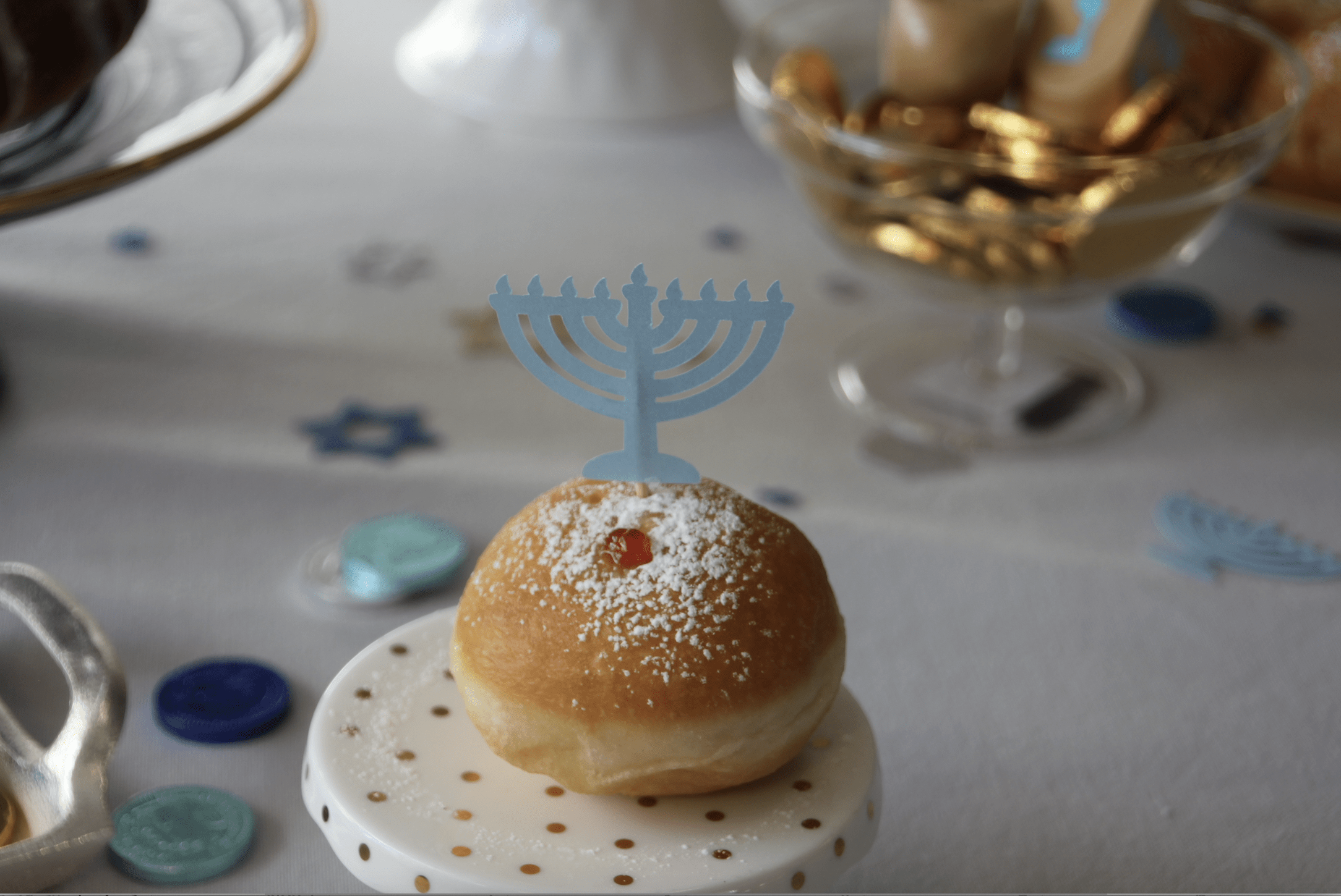 Menorah Cupcake Toppers, Light Blue - Set of 12、mySite、topwebapps