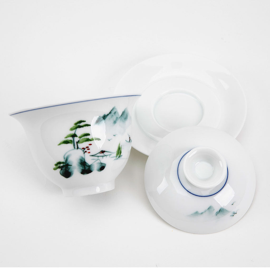 Hand Painted Gaiwan: Sansui Mountain Scene、mySite、topwebapps