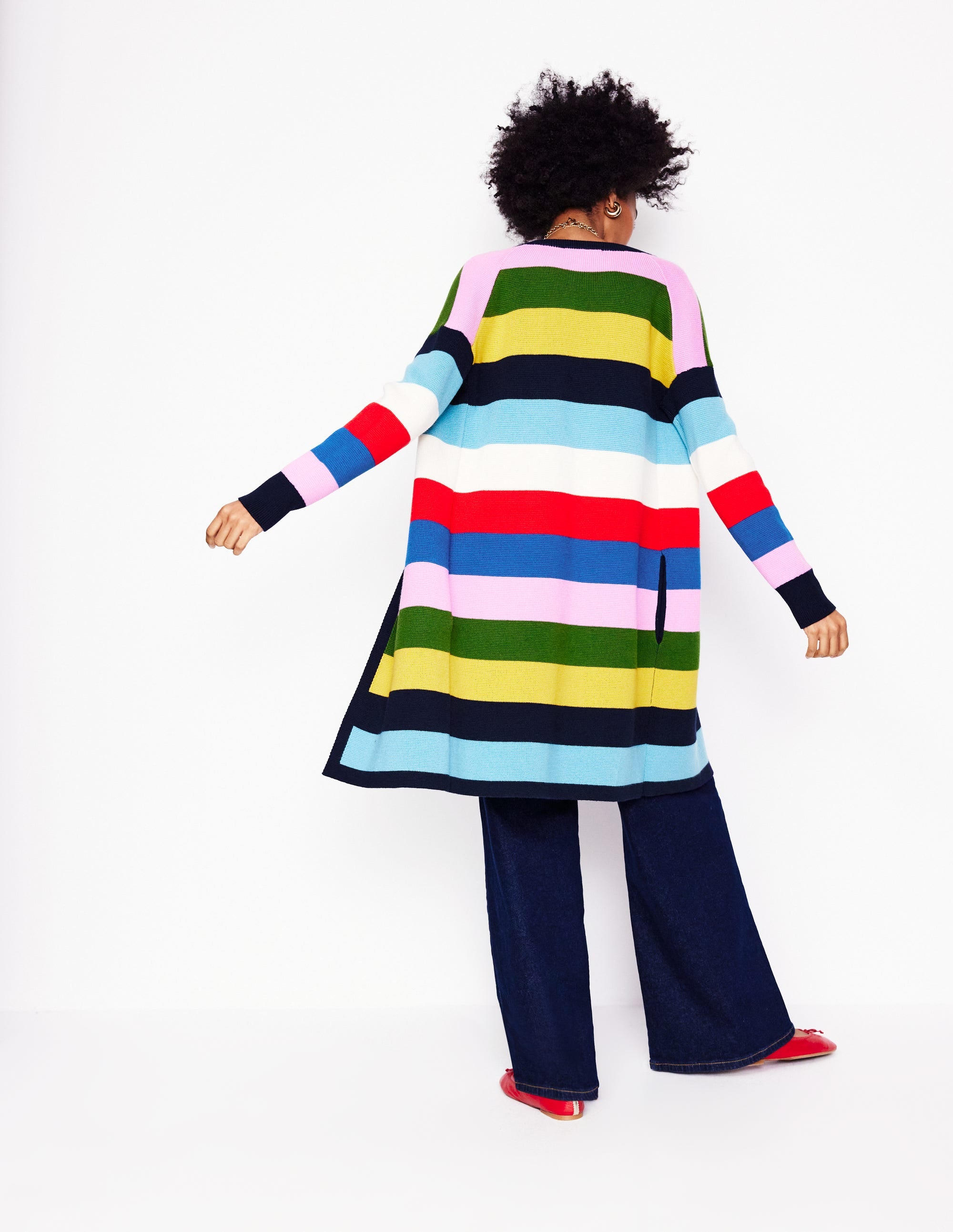  Striped Cotton-Blend Coatigan-Poppy Red, Blue Multi、mySite、ashleygrahame