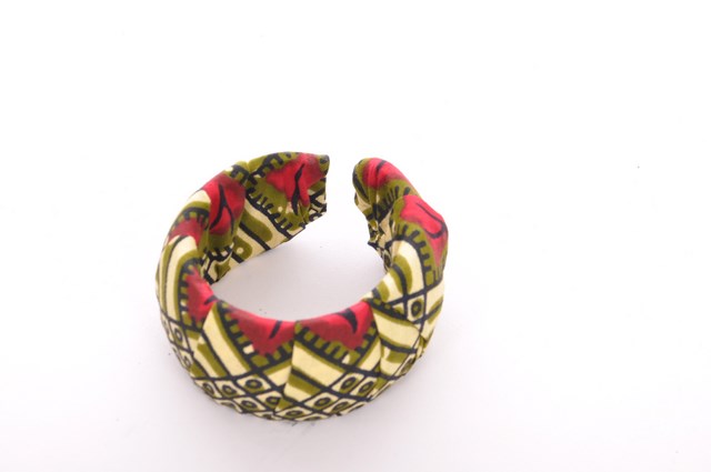 Green Red African Print Bangle-DPBG3008、mySite、solidvoid