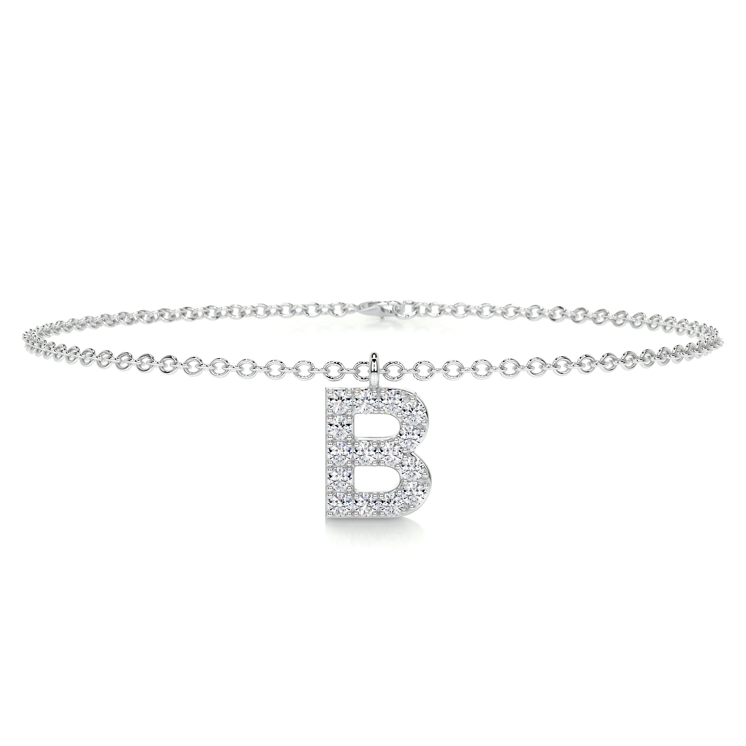 Barbara Letter Lab Grown Diamonds Bracelet (0.15 Carat) -14K White Gold、mySite、hinf8tx79