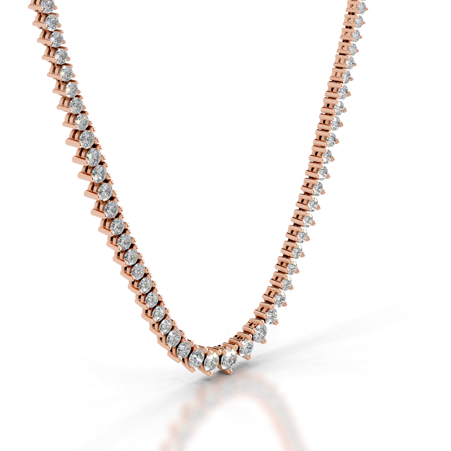 Lou Lab Grown Diamond Tennis Collier (4 Carat) -14K Rose Gold、mySite、hinf8tx79