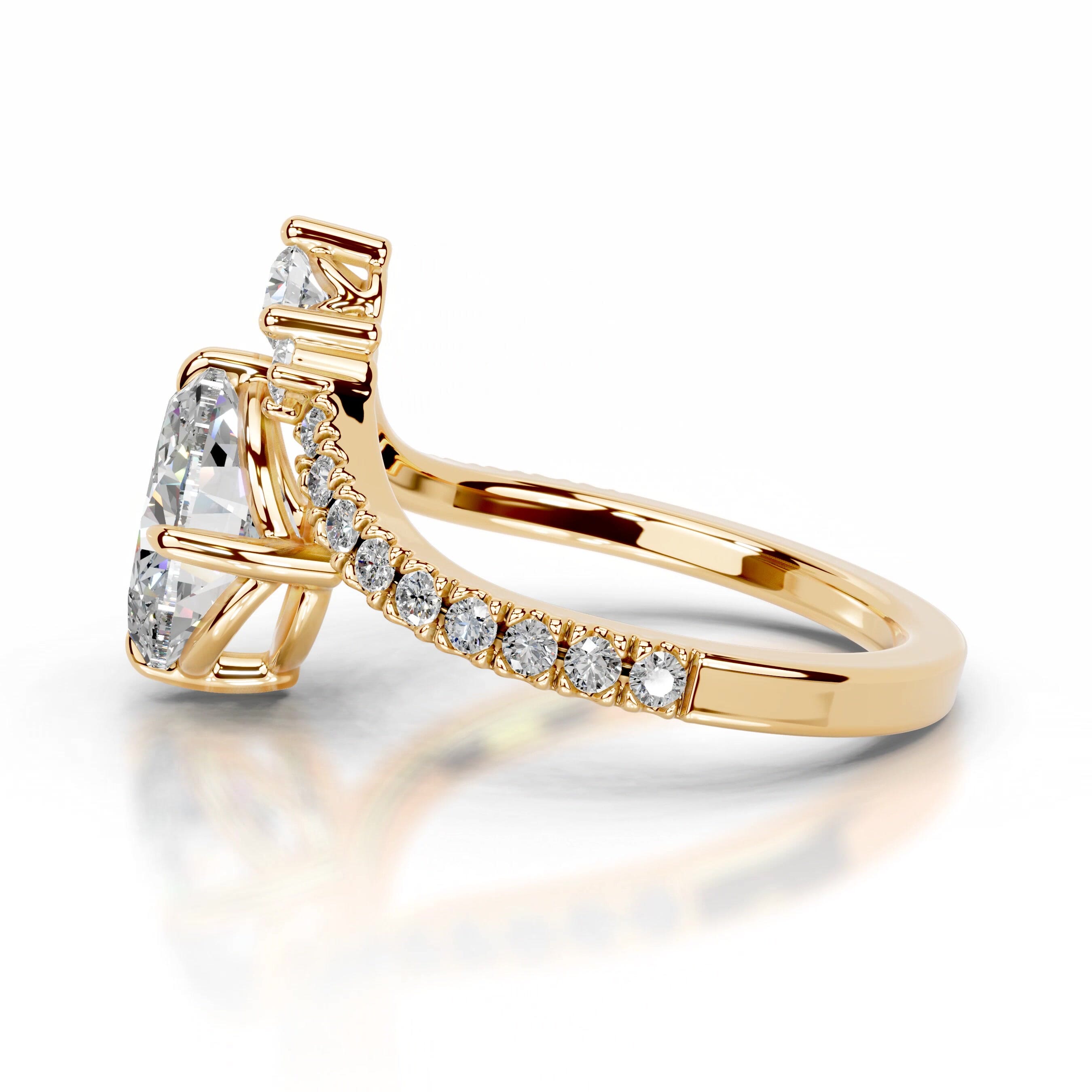 Thea Moissanite & Diamond Ring - 18K Yellow Gold、mySite、hinf8tx79