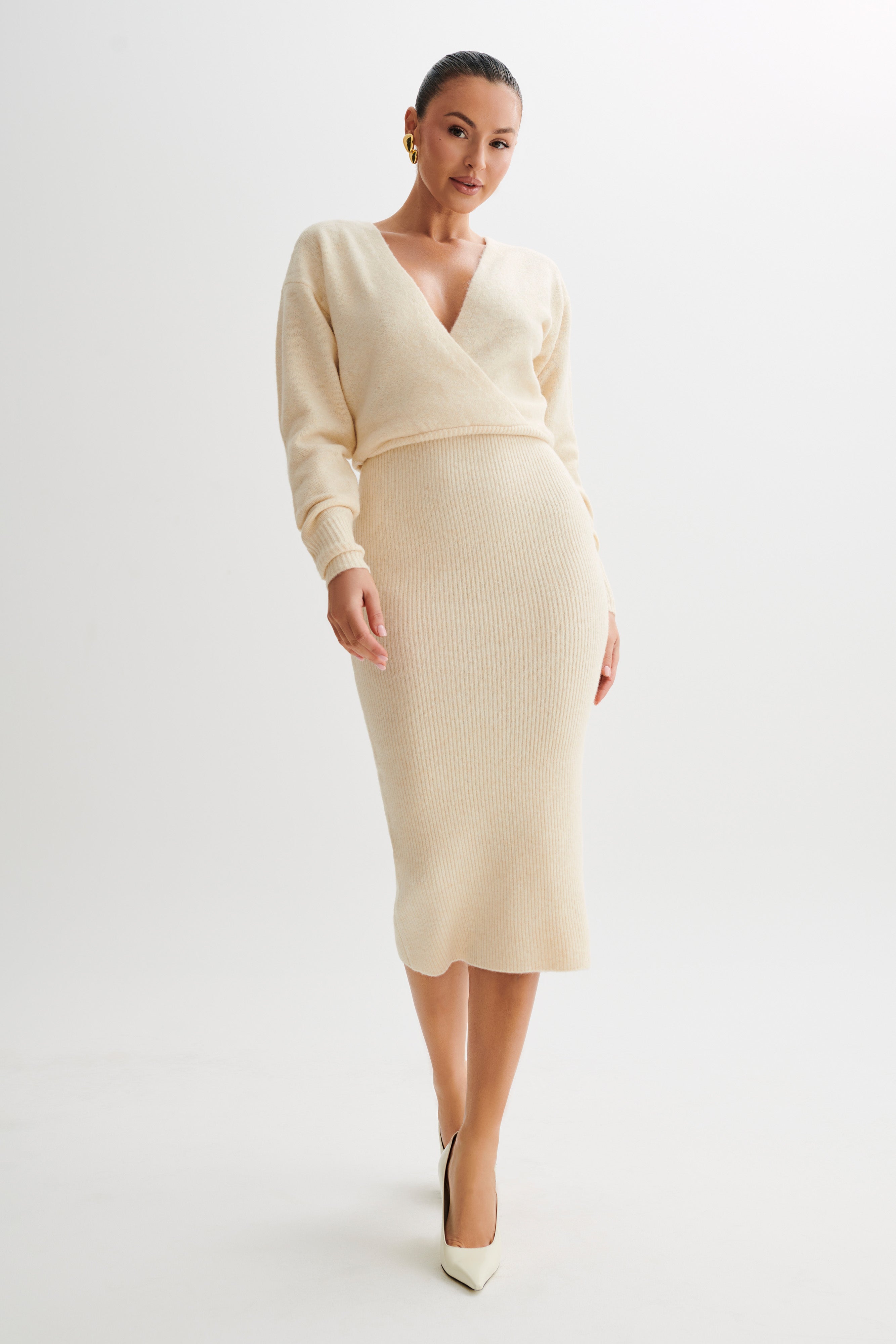 Shannon Knit Maxi Dress - Cream Marle、mySite、solidvoid