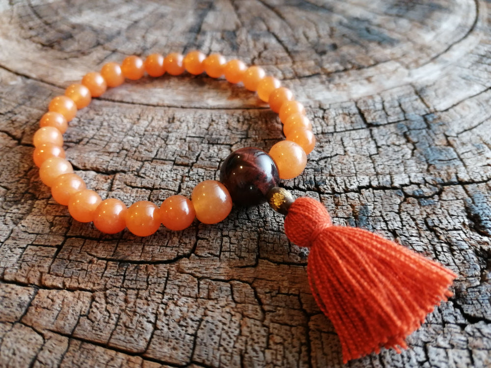 Orange Aventurine Wrist Mala、mySite、topwebapps