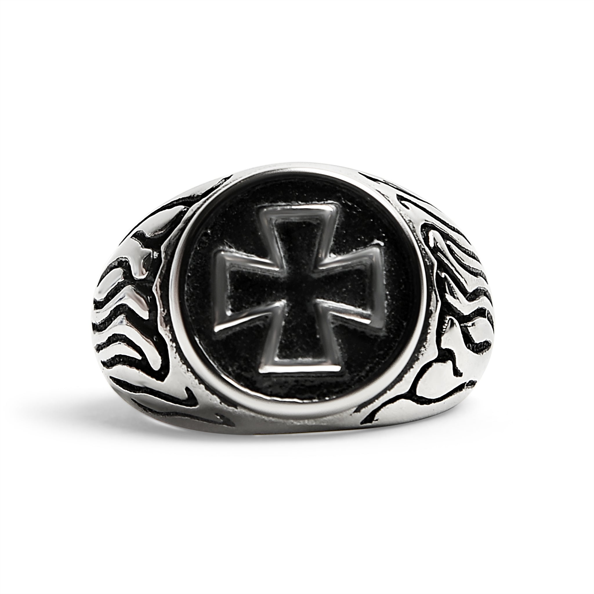 Stainless Steel Polished Maltese Cross Signet Ring / SCR0240、mySite、dreamappss