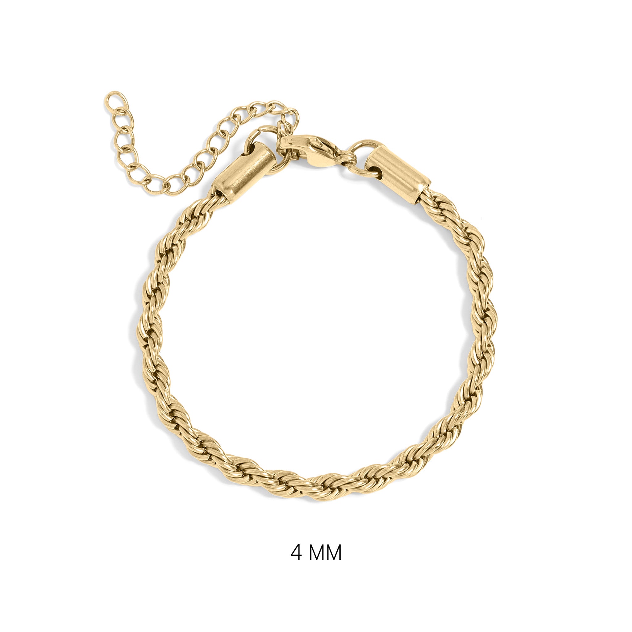 18K Gold PVD Stainless Steel Rope Chain Bracelet/Anklet / BRJ1000、mySite、dreamappss