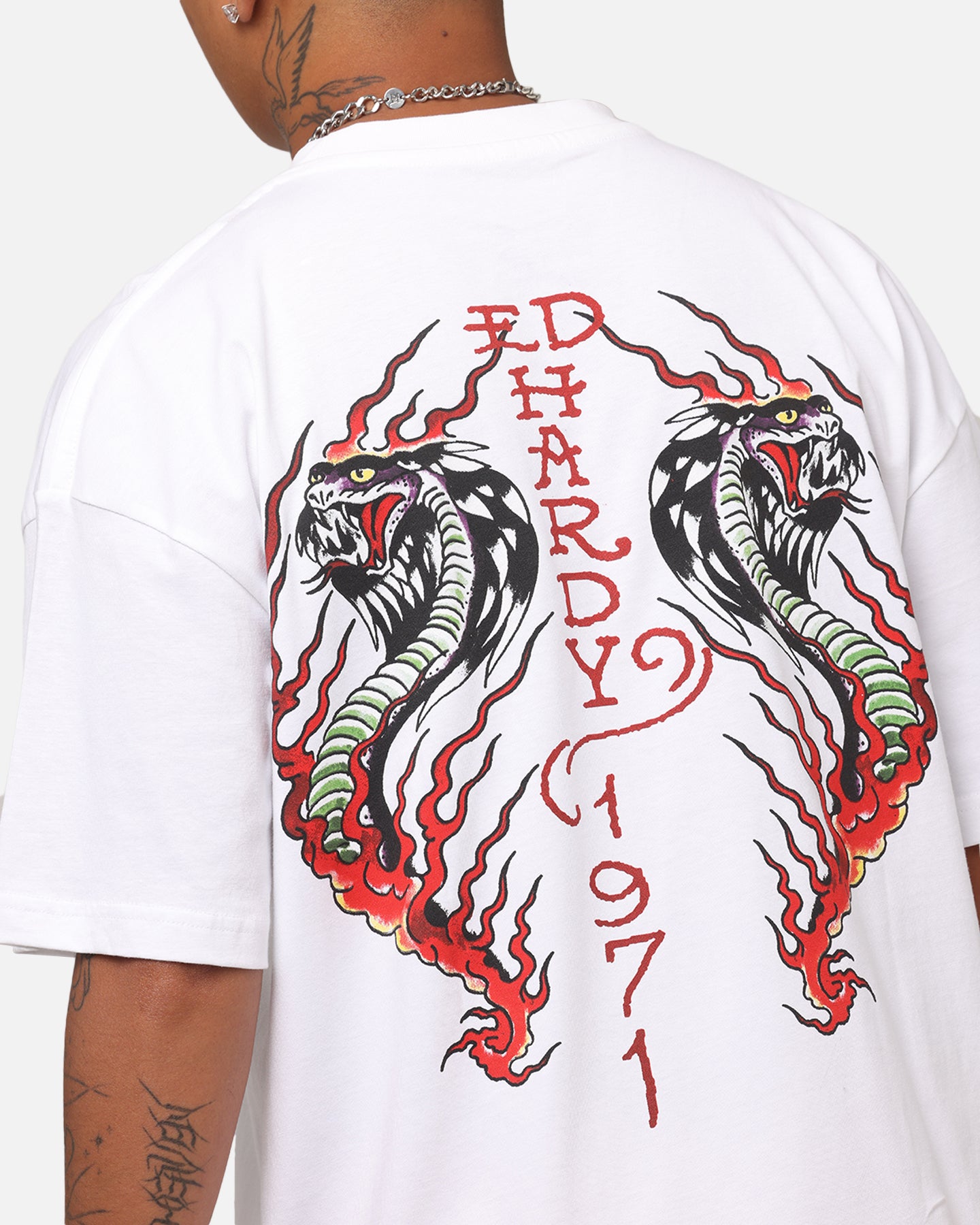 Ed Hardy Flaming Cobra T-Shirt White、mySite、zt4zffjzw