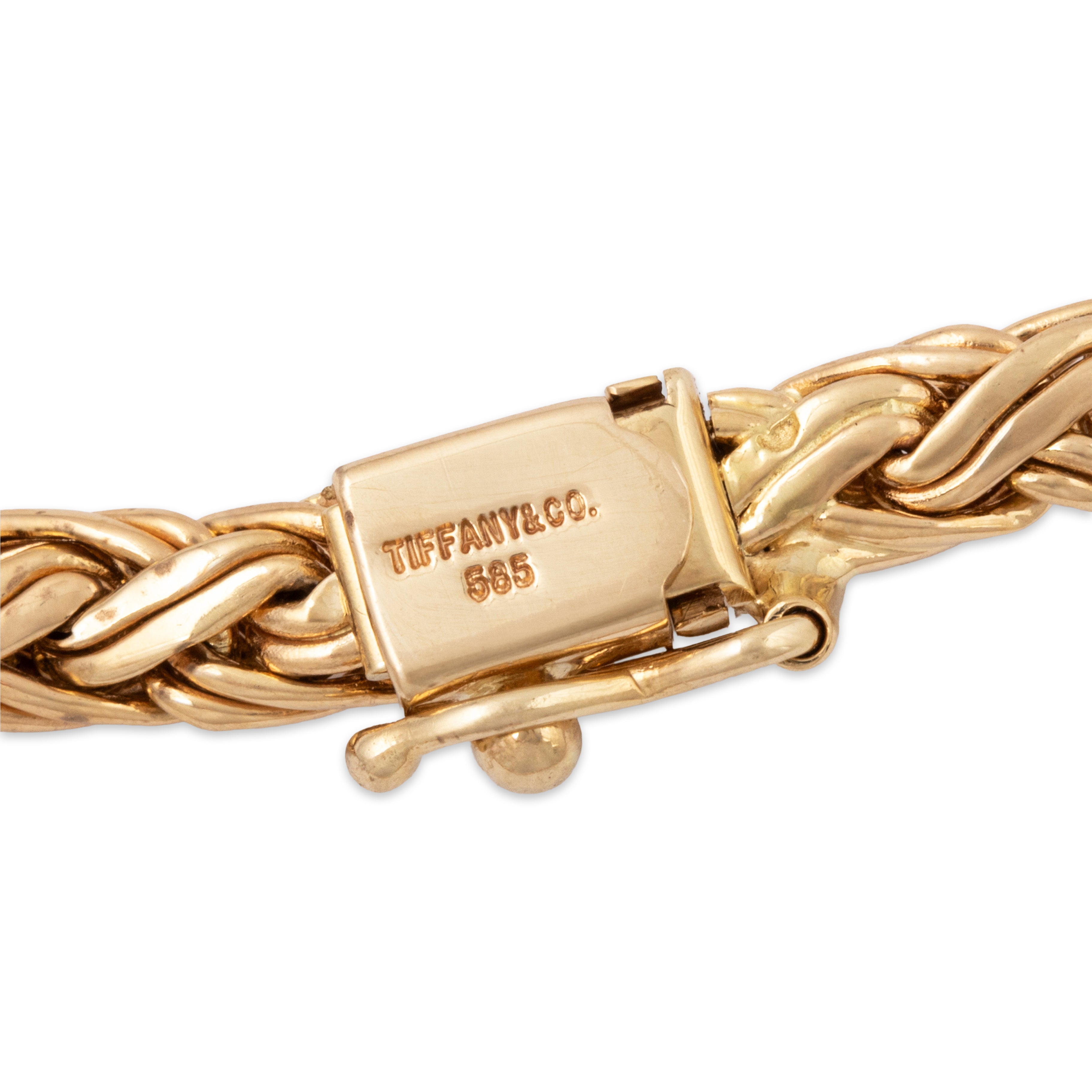 Vintage Tiffany & Co. 14k Yellow Gold Graduating Wheat Chain Necklace 16、mySite、hinf8tx79