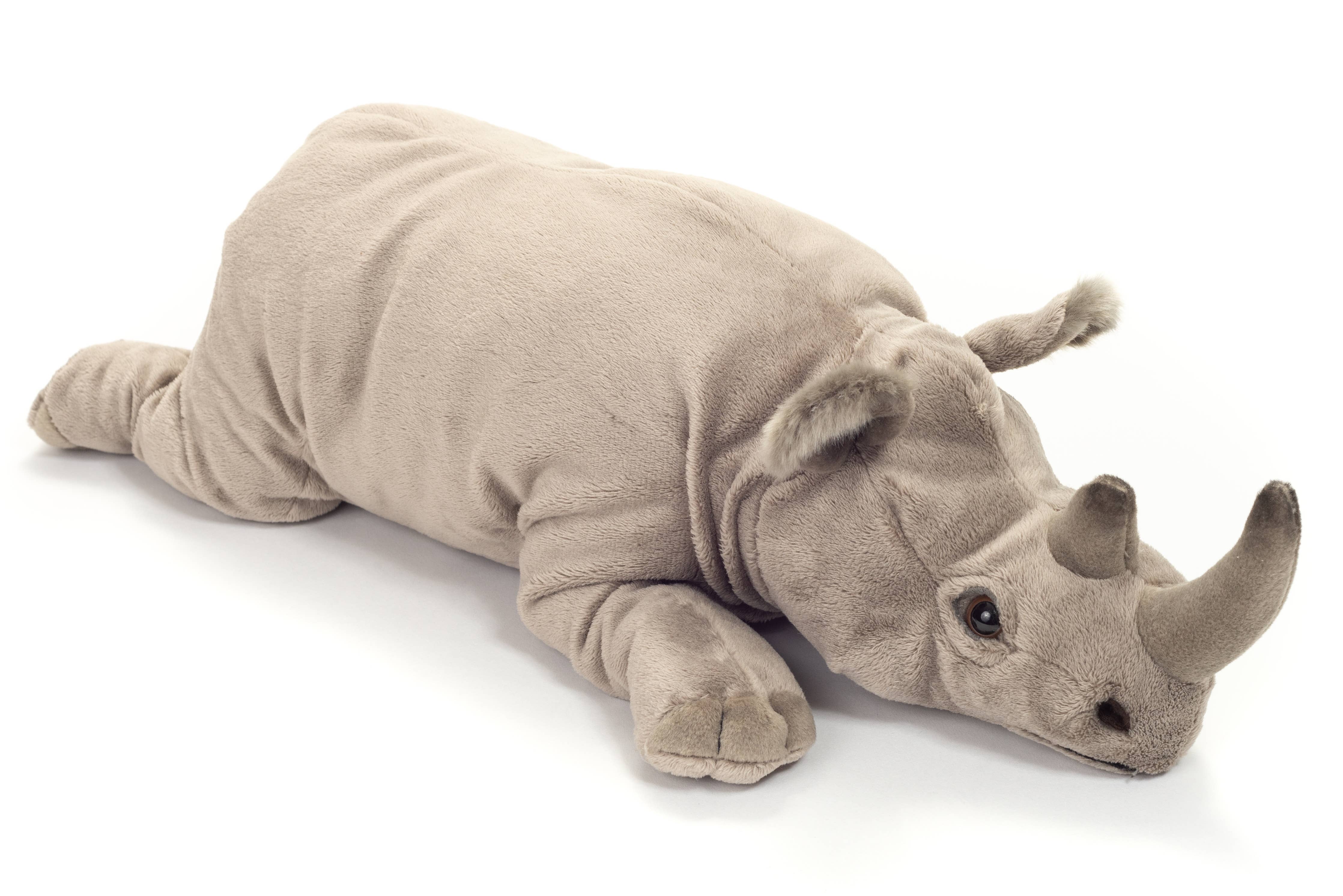 Lifelike Rhinoceros Lying 45 cm - plush toy by Teddy Hermann、mySite、g9winljtr