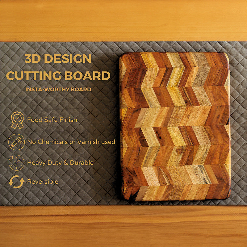 Wooden Chopping Board | 3D Pattern Cutting Board | Brown、mySite、camillekostekn