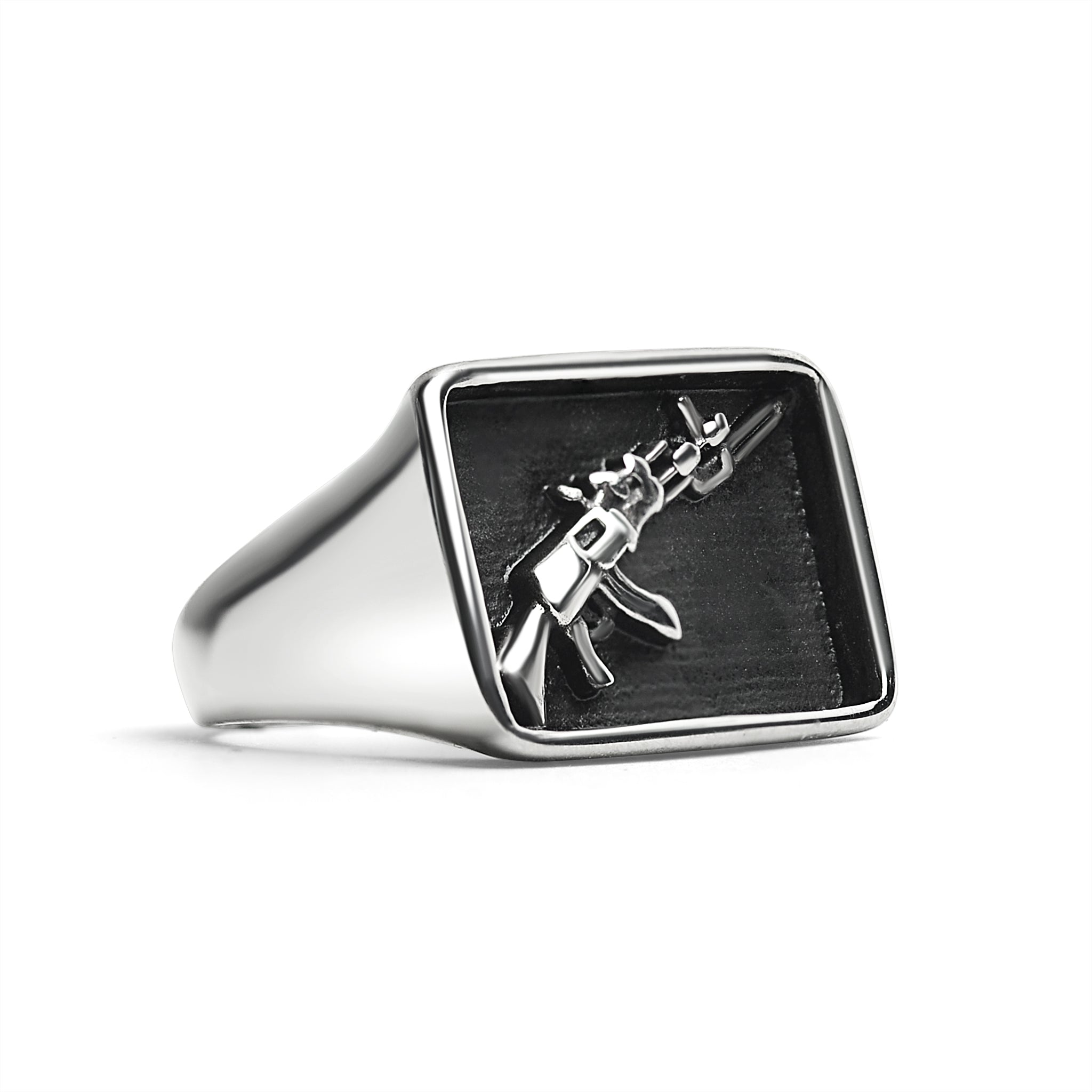 Stainless Steel AK-47 Gun Signet Ring / SCR4078、mySite、dreamappss
