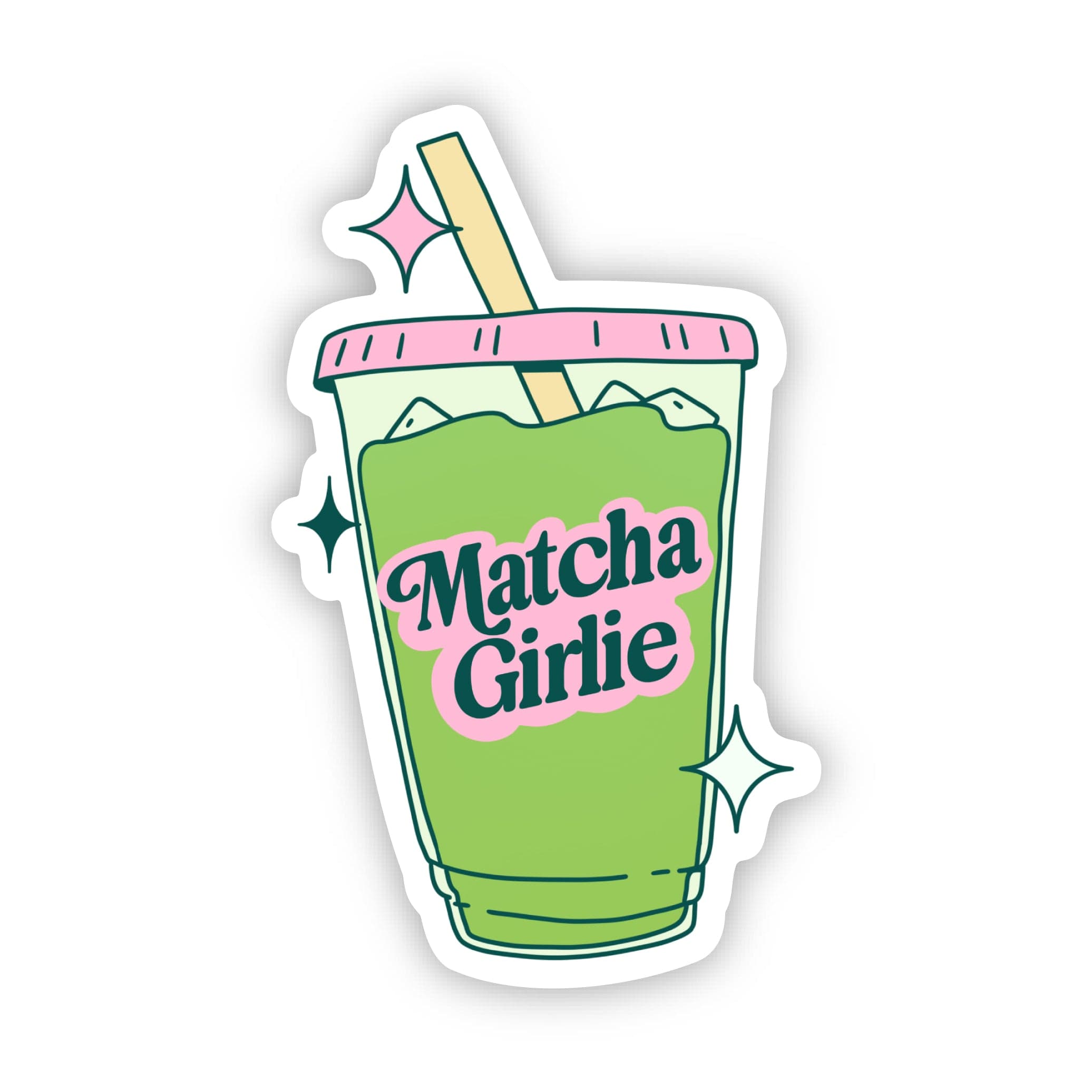  Iced Matcha Latte Girlie Sticker、mySite、ghnorth