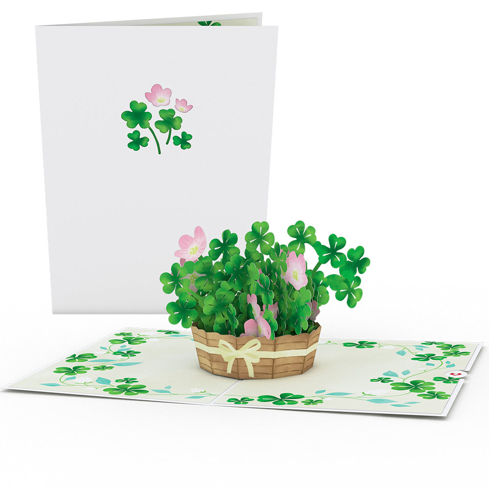 Shamrock Basket St. Patrick's Day Pop-Up Card、mySite、solidvoid