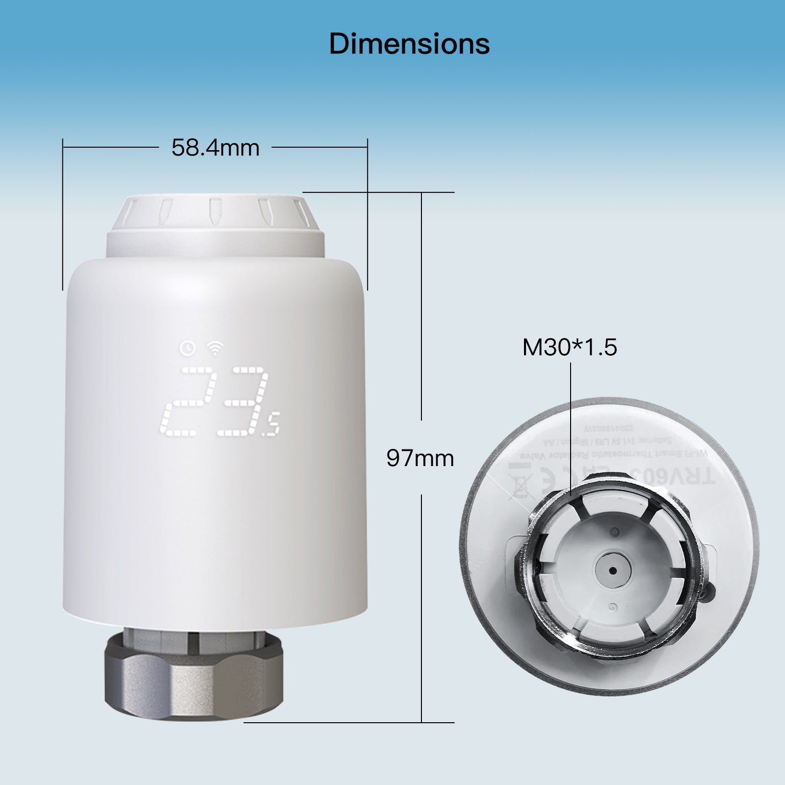 WiFi Smart Thermostatic Radiator Valve Anti-scale Mode Rotatable Screen Digital Heating TRV、mySite、fannypackpong