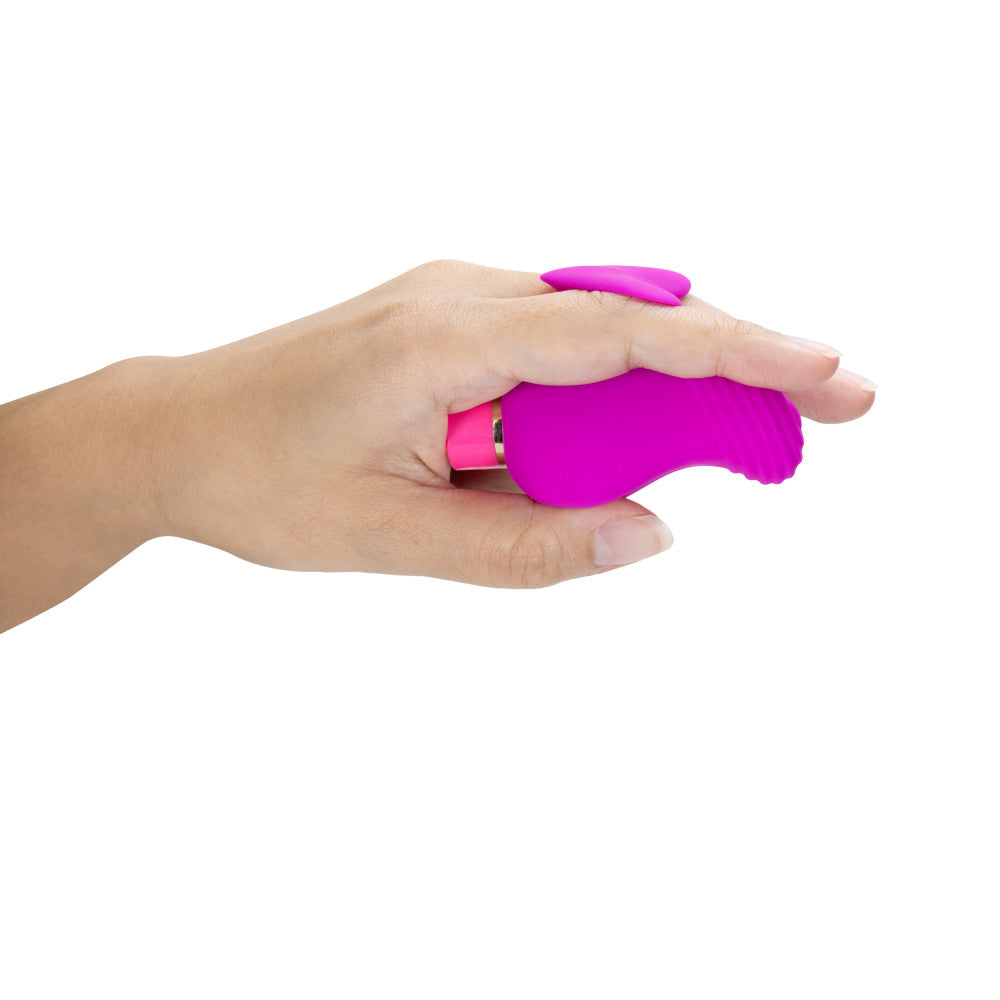 Aria By Blush® | Erotic AF: Finger Fin Plum Silicone Vibrator with Powerful RumboTech™ Technology、mySite、bottomscart