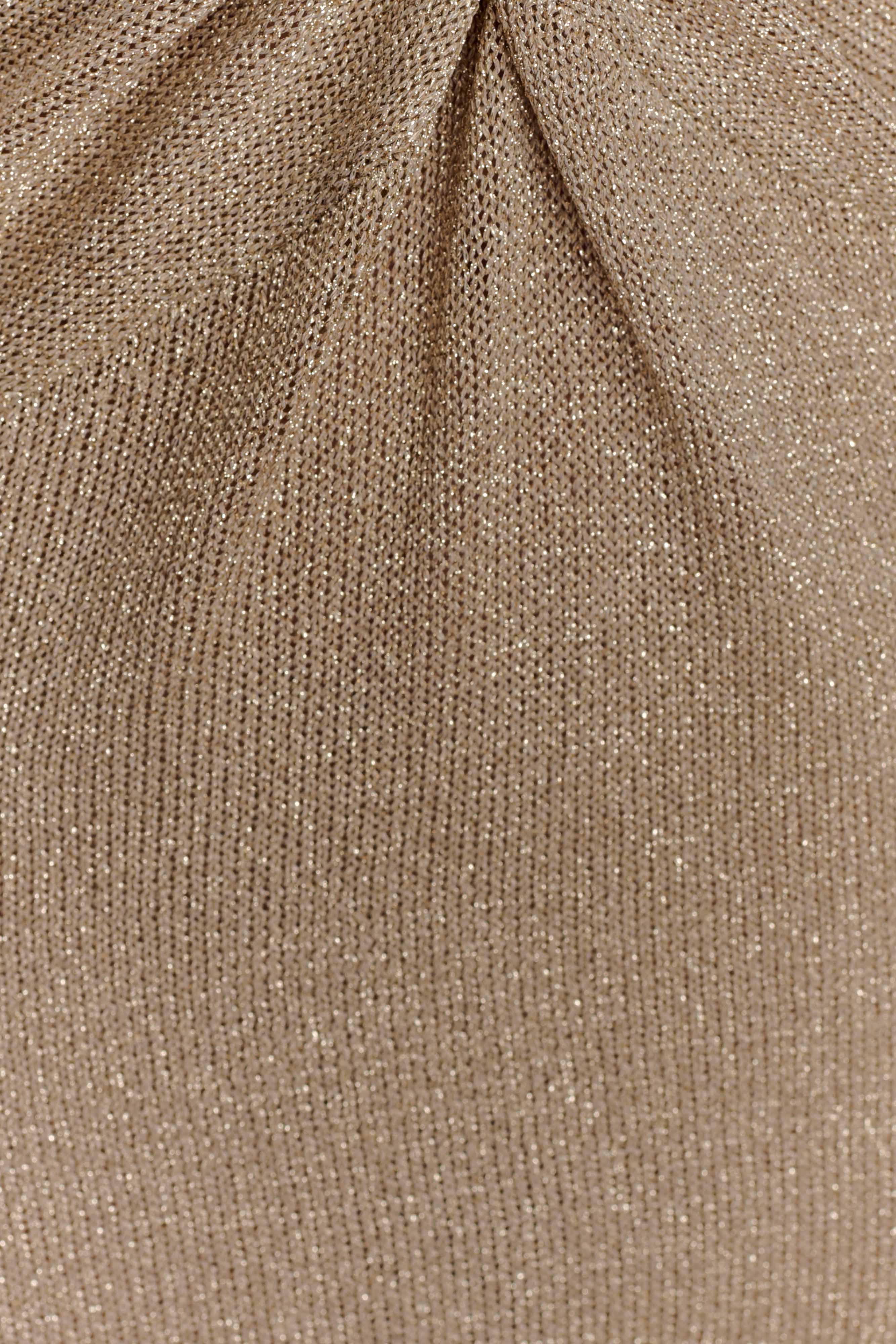 Gracelyn Twisted Metallic Knit Maxi Dress - Gold、mySite、solidvoid