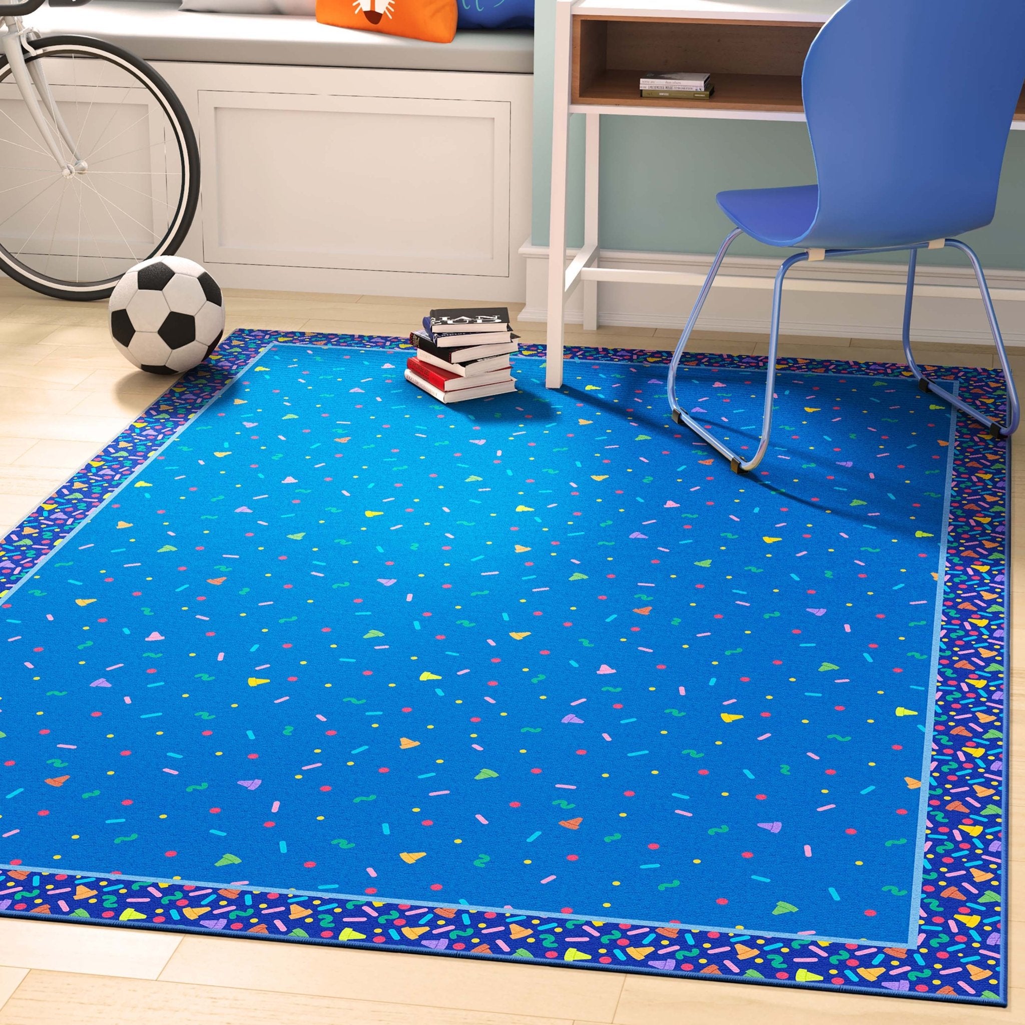 Crayola Confetti Blue Area Rug By Well Woven、mySite、gigharbornorthrealestate