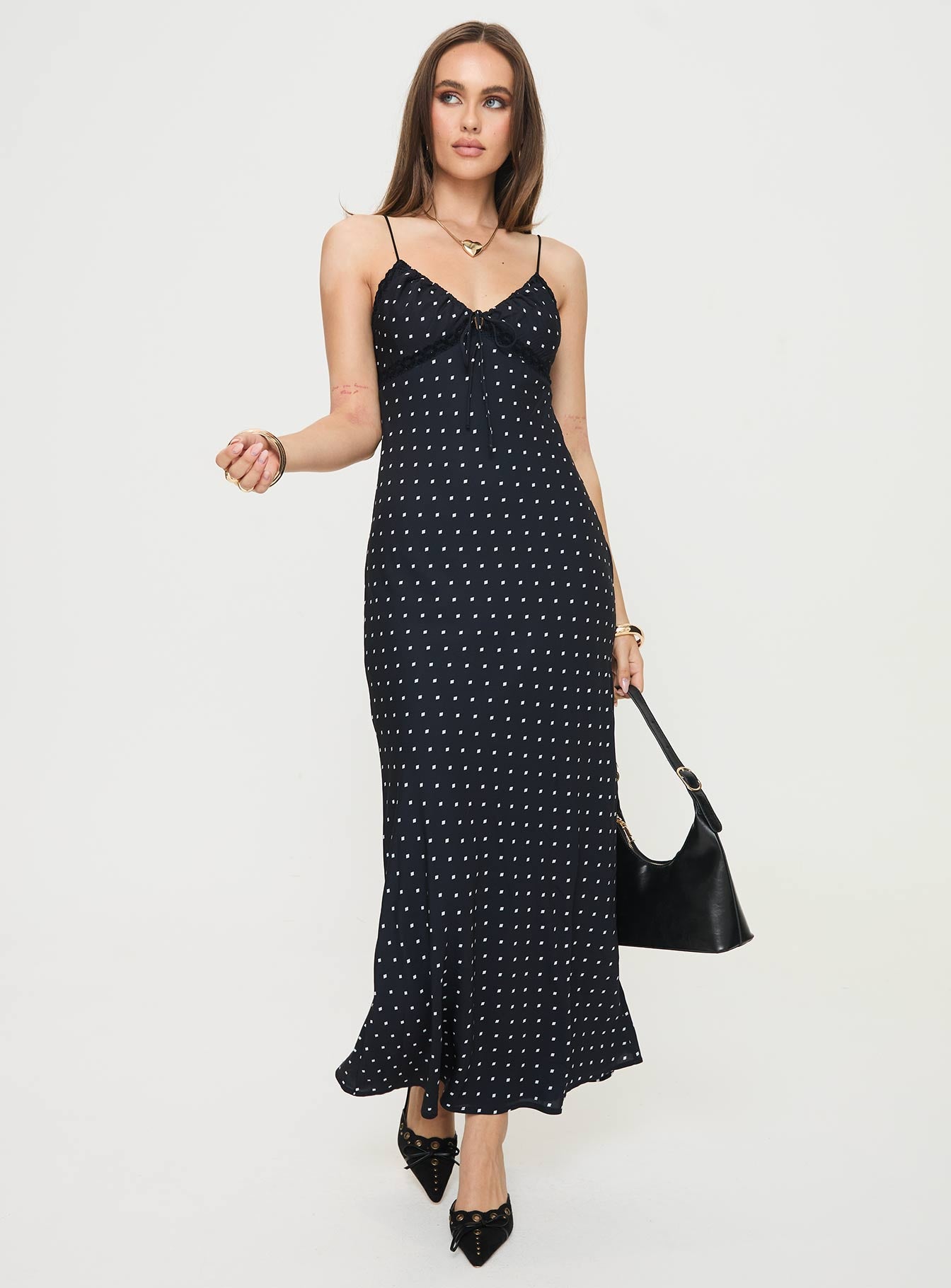 Emily Maxi Dress Black Polka Dot、mySite、solidvoid