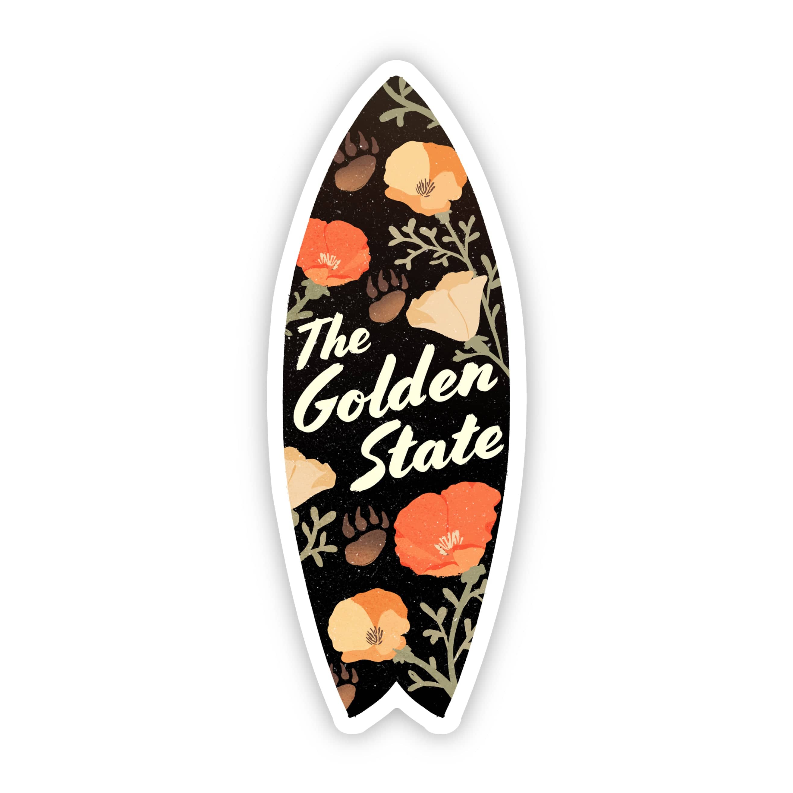  The Golden State Surfboard California Sticker、mySite、ghnorth