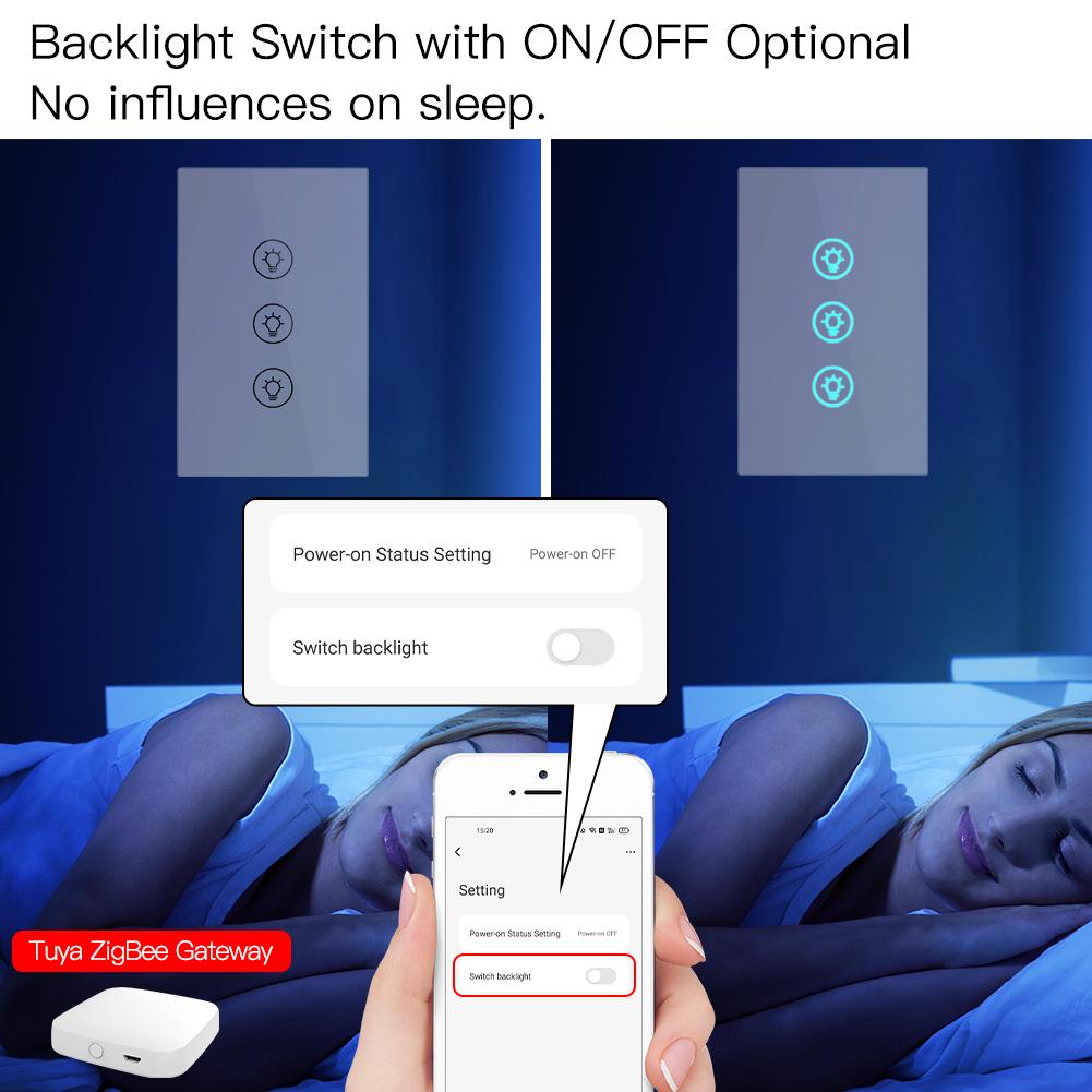 ZigBee Smart Dimmer Switch, Multi-gang Smart Light Dimmer Switch, US Single Pole Neutral Wire Required、mySite、fannypackpong