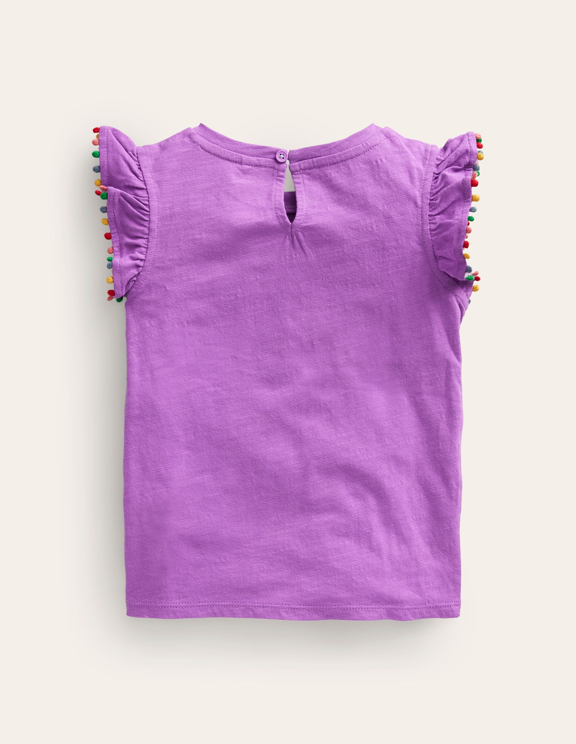  Pom Trim T-Shirt-Purple、mySite、ashleygrahame